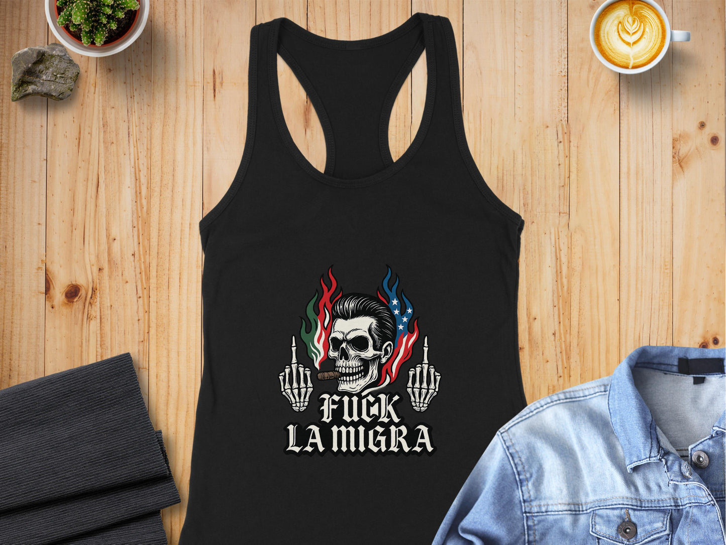 Bold Skull Design with Text Graphic Tank Top product