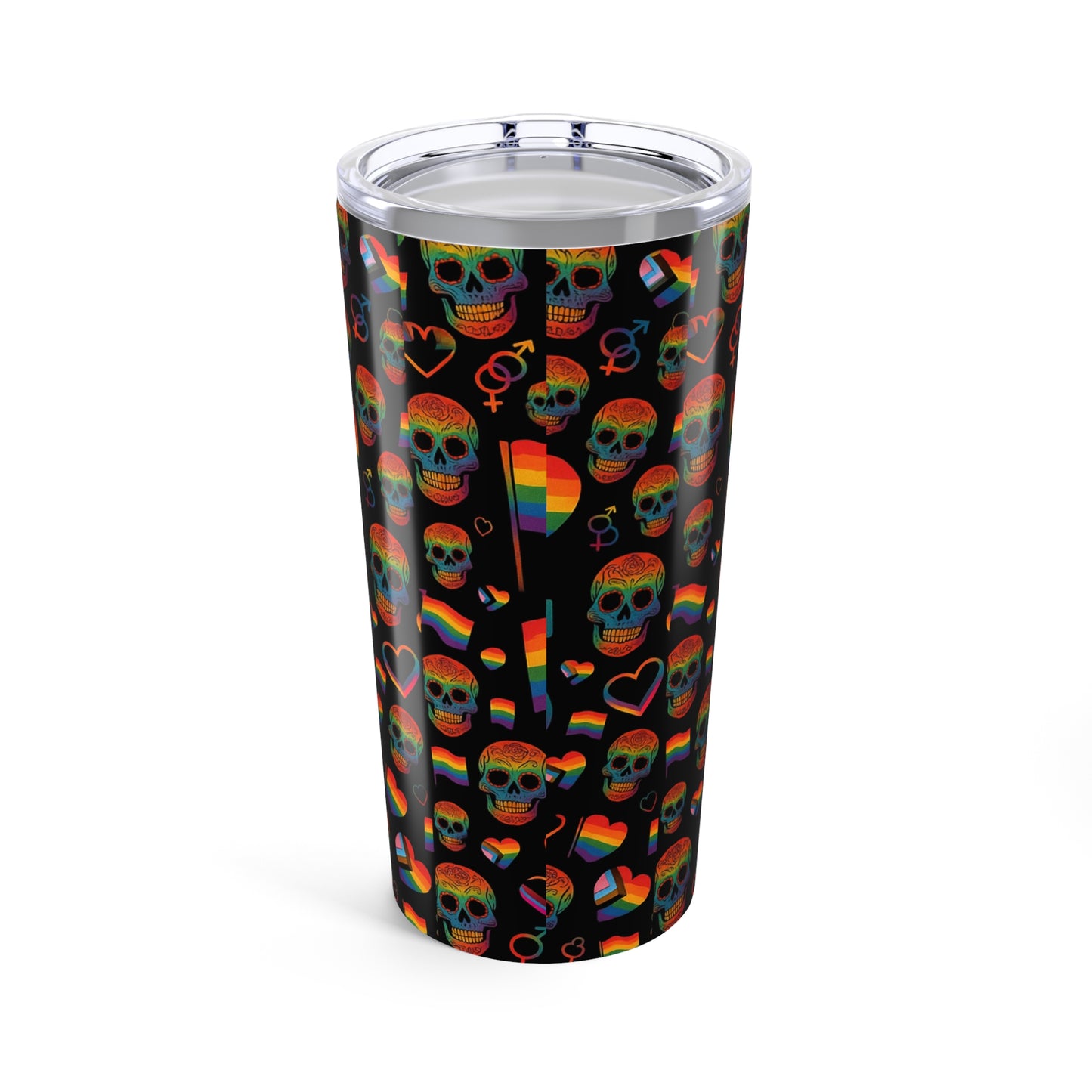 Proud Skull Tumblers for LGBTQ+ Pride | Stylish 20oz Travel Mugs, Colorful Gifts for Pride Celebrations, Birthday Presents, and More