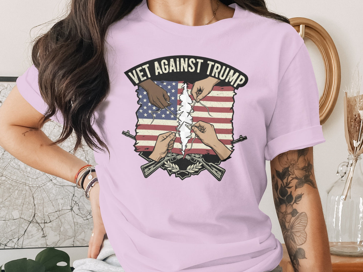 Vet Against Trump Graphic Short Sleeve Shirt product