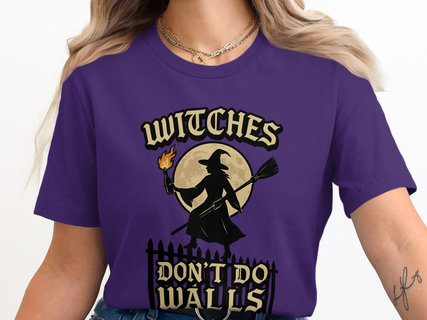 Witches Don't Do Walls Halloween Theme T-Shirt product