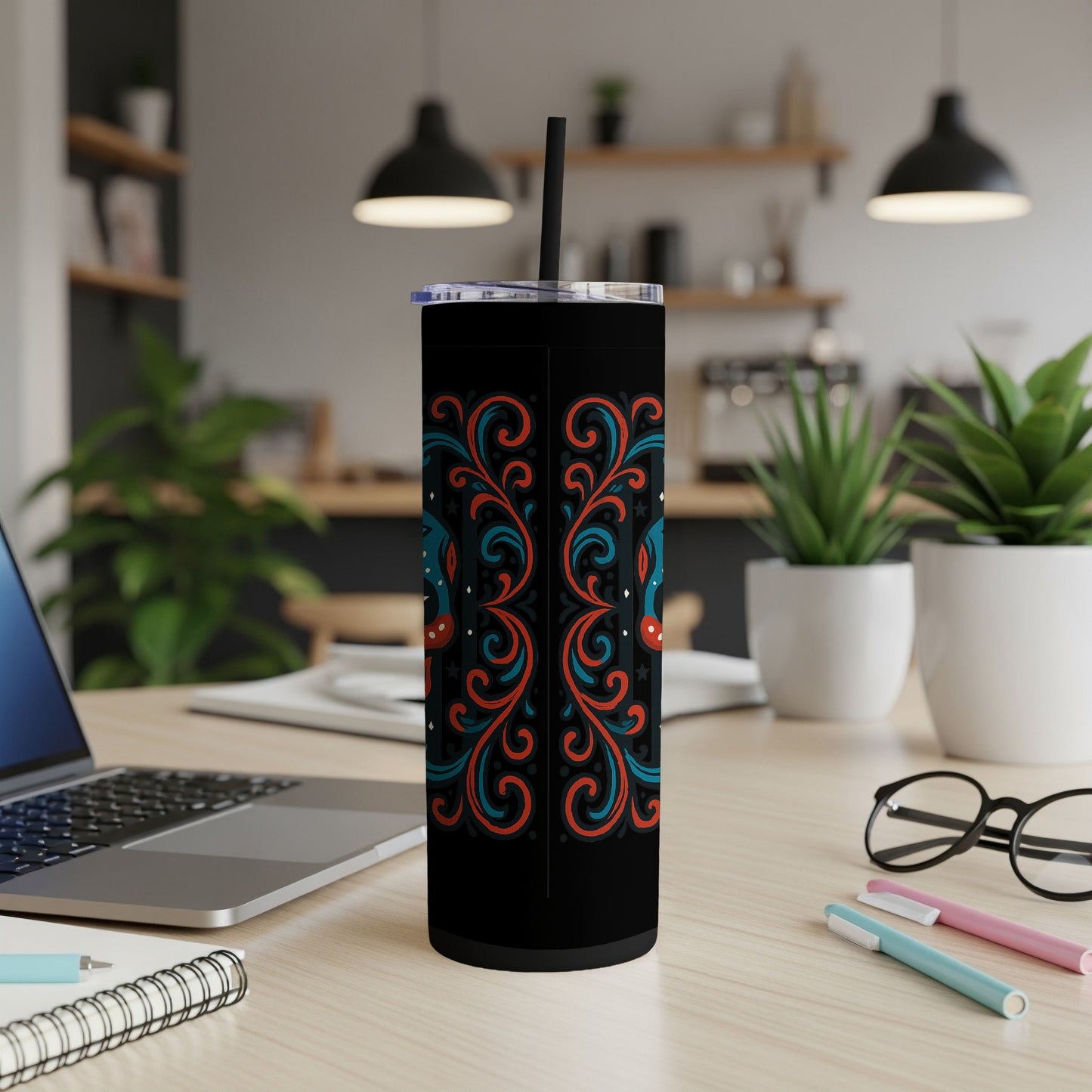 Colorful Abstract Swirl Design Tumbler product