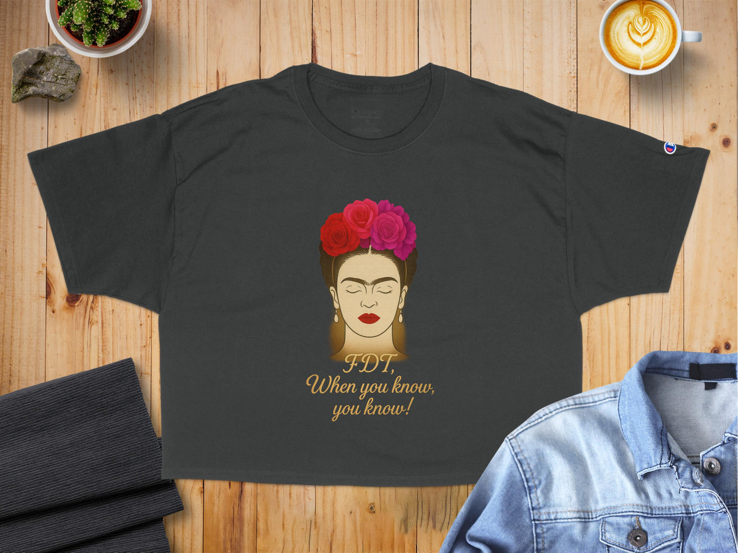 Frida design stylish black graphic t-shirt product type