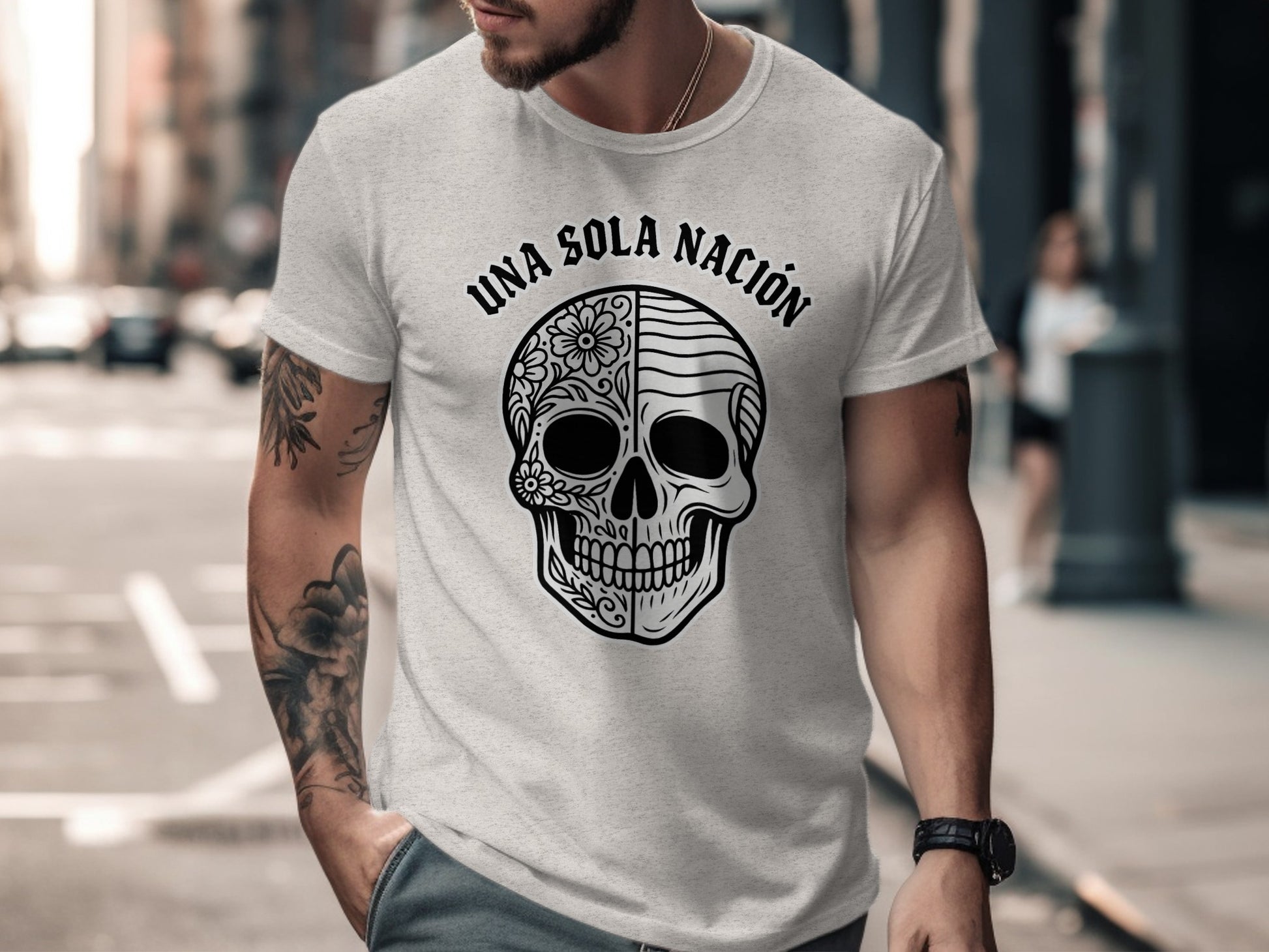 Una Sola Nación Skull Design T-shirt product type