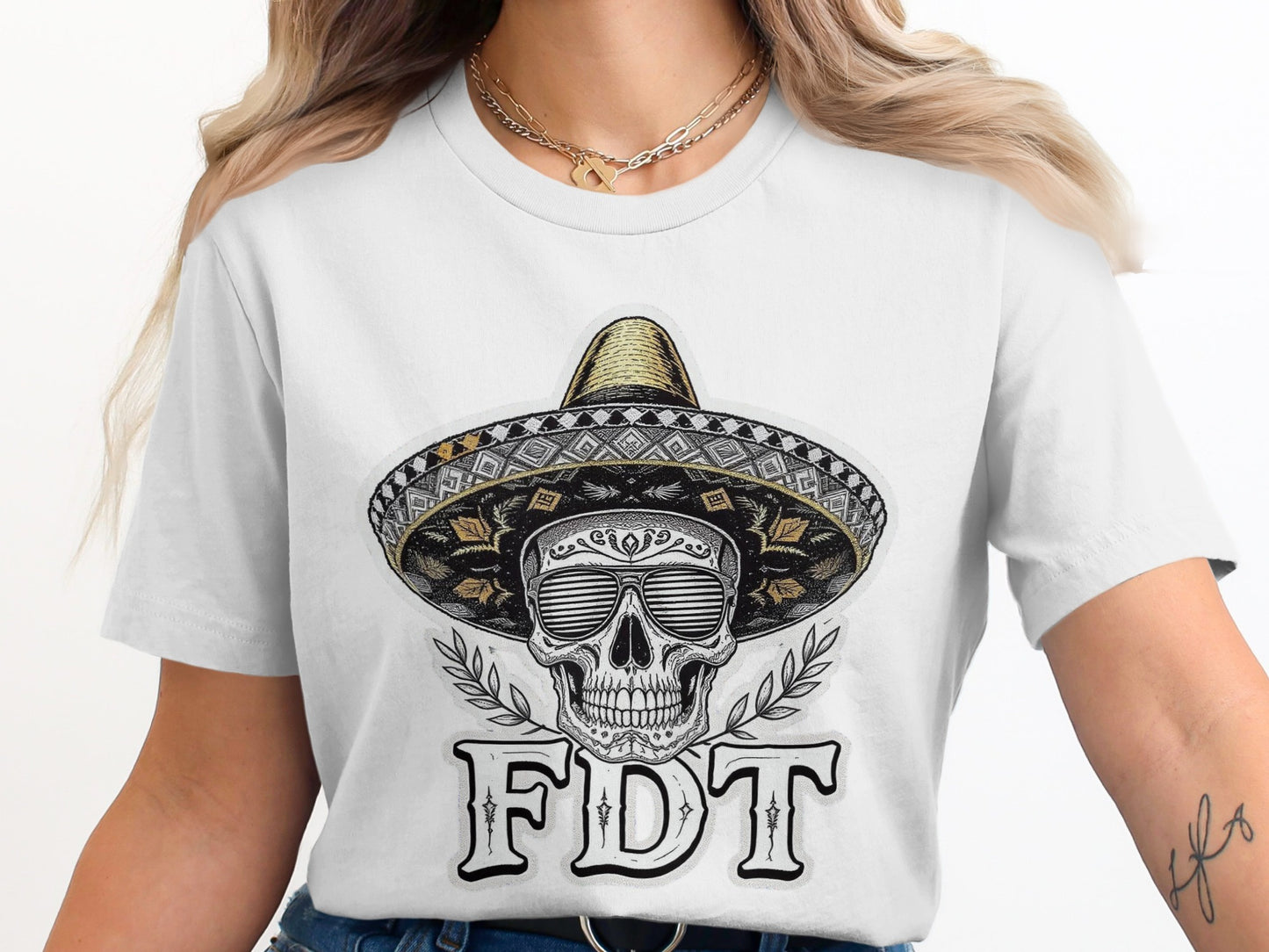 FDT Skull with Sombrero Graphic Tee Shirt product type