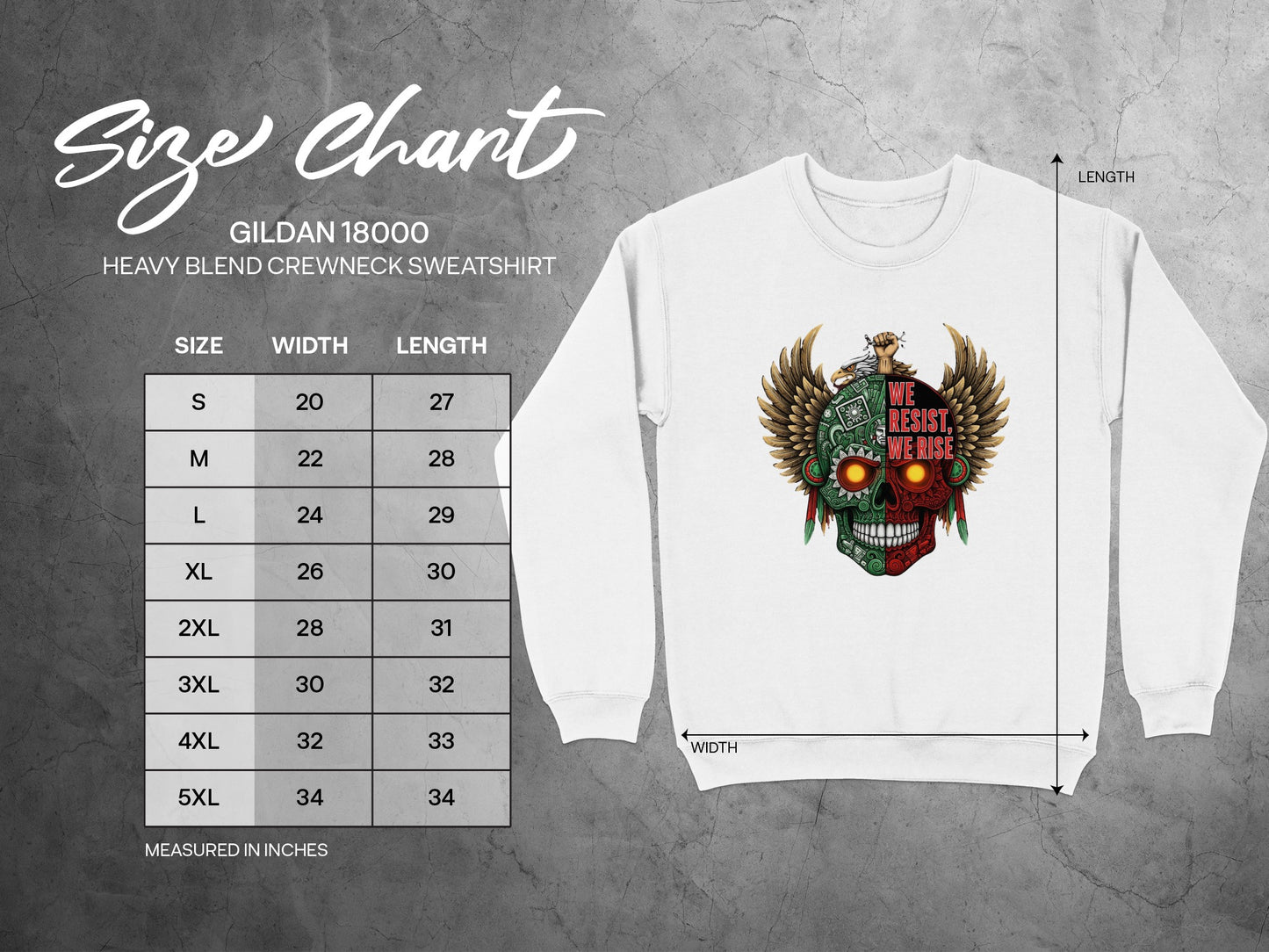 We Resist We Rise Skull Wings Crewneck Sweatshirt product