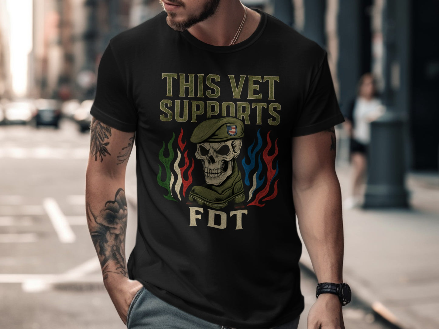 This Vet Supports FDT Skull T-Shirt product type