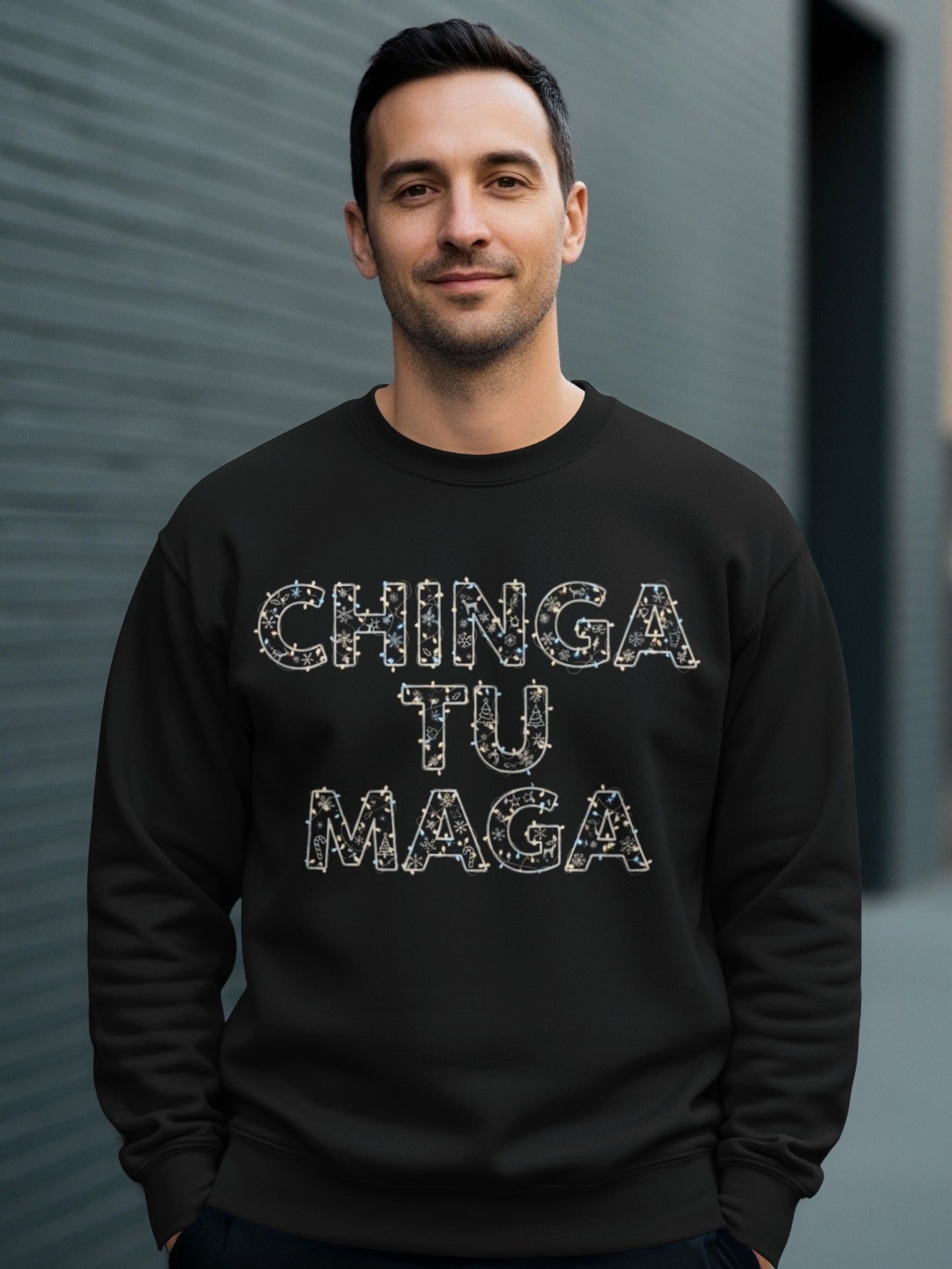 Chinga Tu Maga Slogan Men's Long Sleeve Pullover