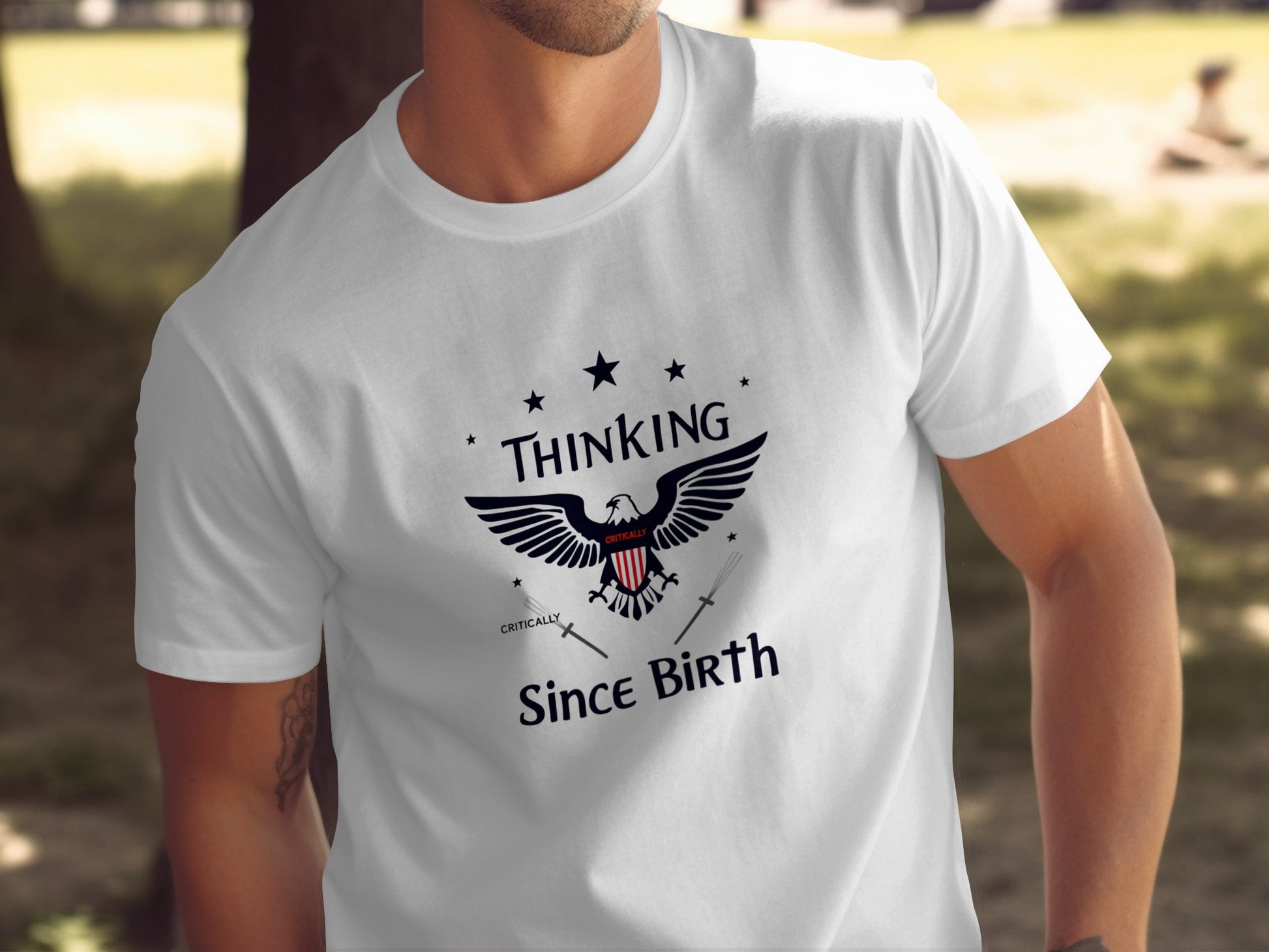 Thinking Since Birth Eagle Print T-shirt product type