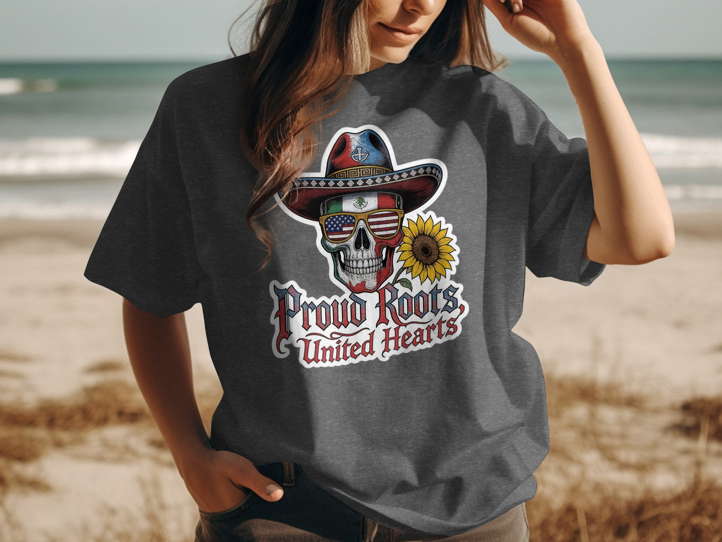 Prow Roots United Hearts Skull Graphic T-Shirt product type