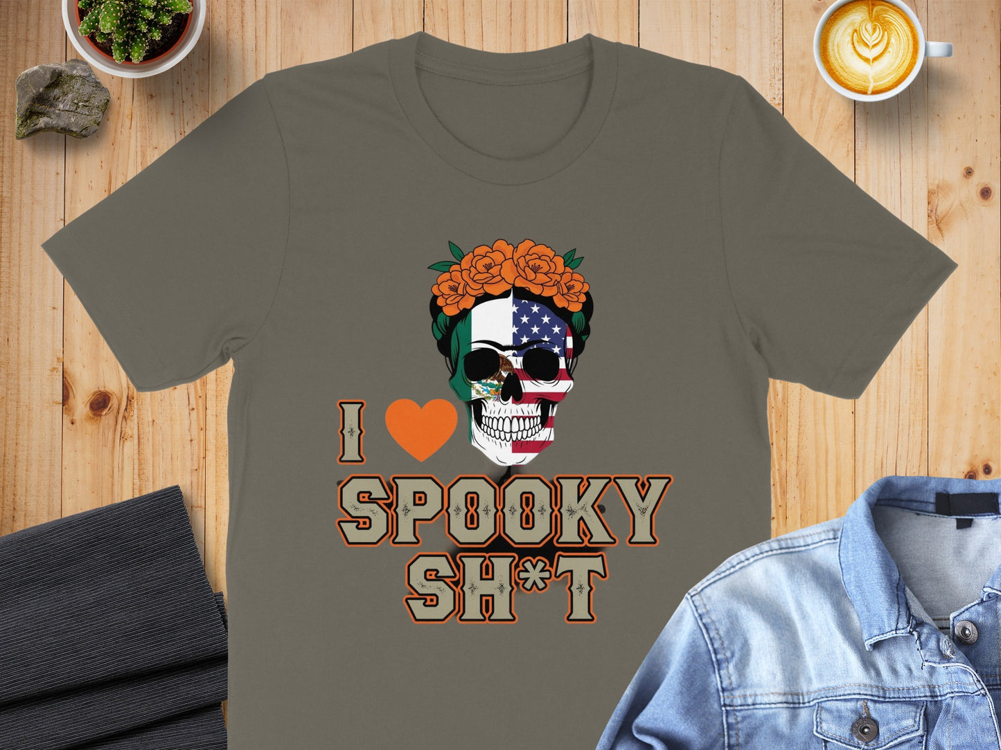I Love Spooky Sh*t Skull and Flowers Design product type