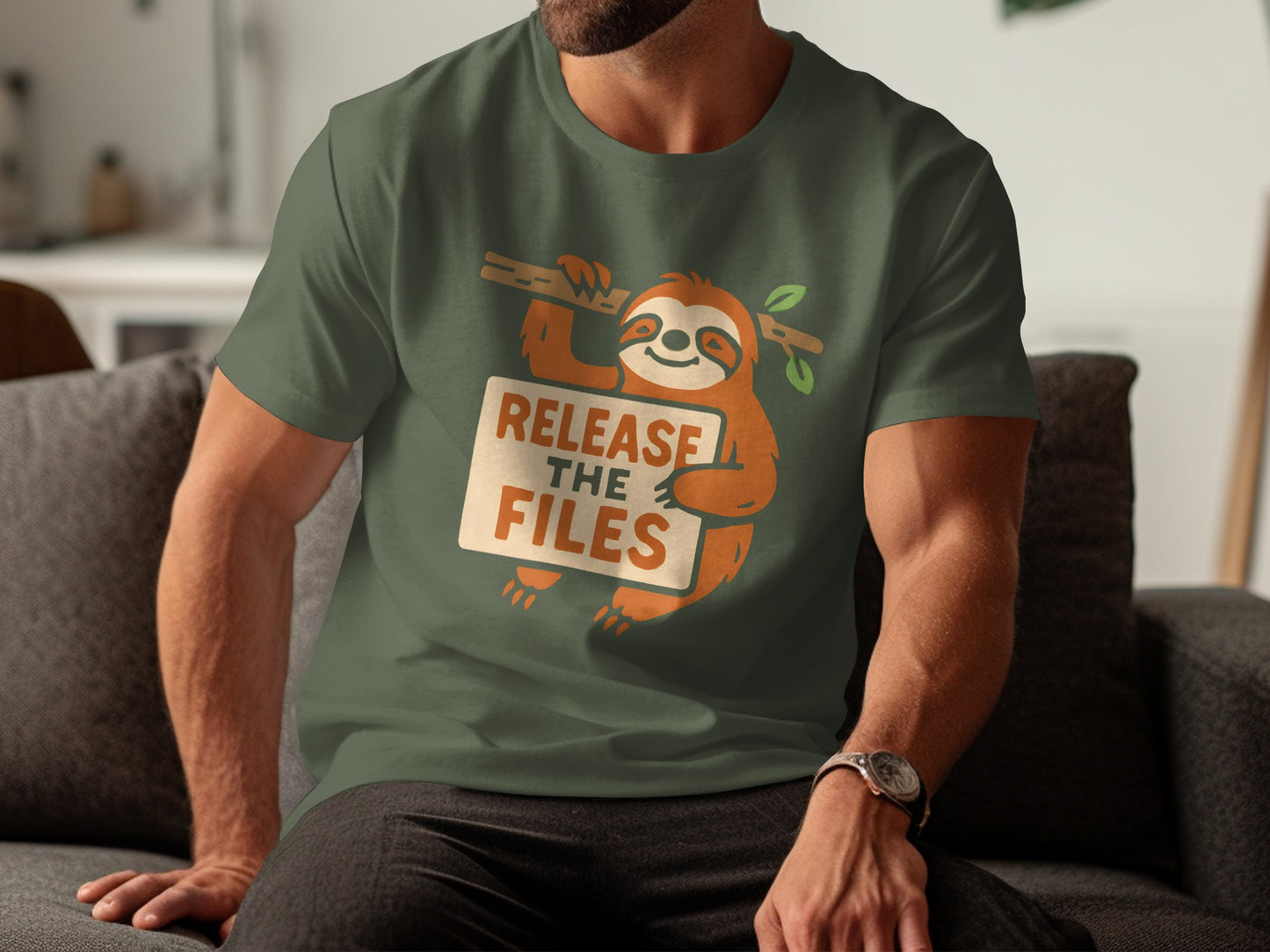 Funny Sloth Release The Files Men's Graphic T-Shirt product