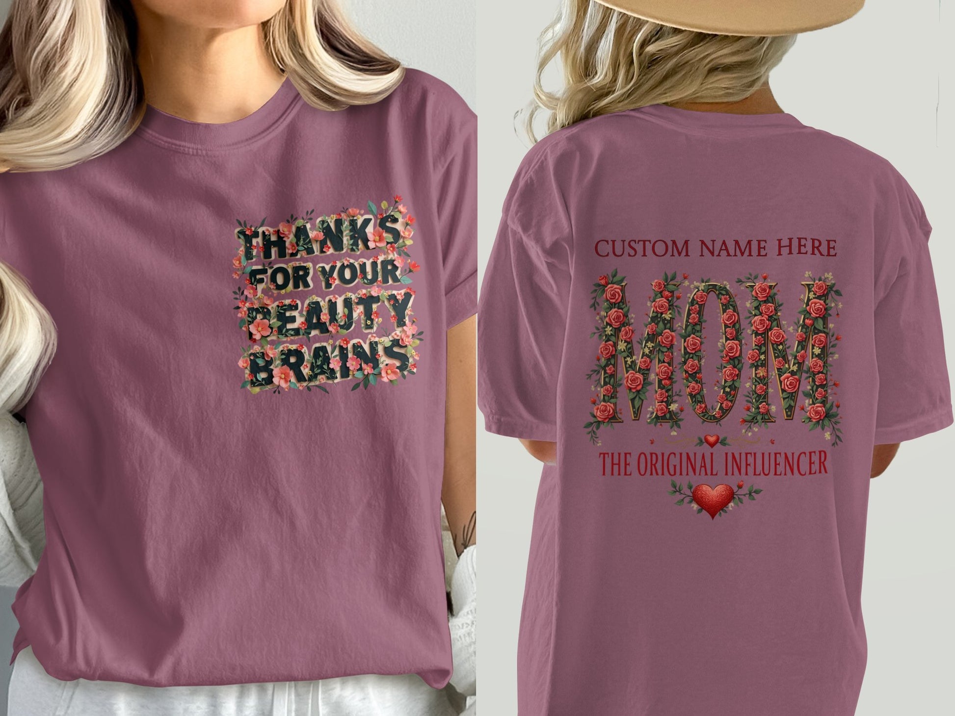 Thanks for Your Beauty Brains MOM Custom Name Product Type