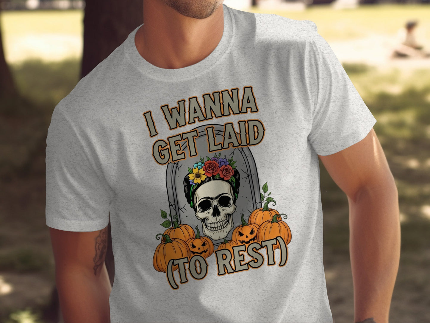 I Wanna Get Laid To Rest Funny Skull Graphic Shirt product