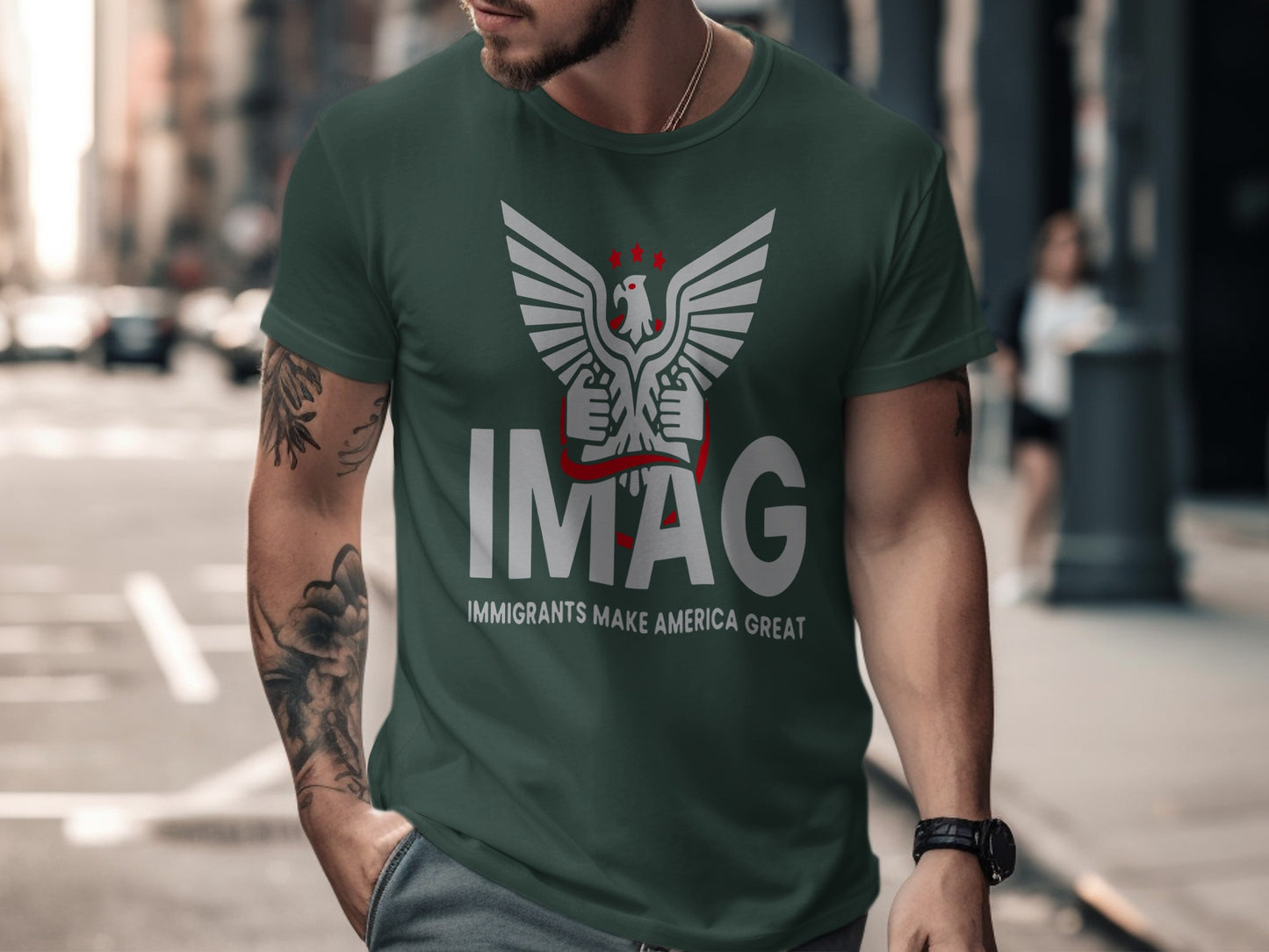 Immigrants Make America Great IMAG graphic tee product type