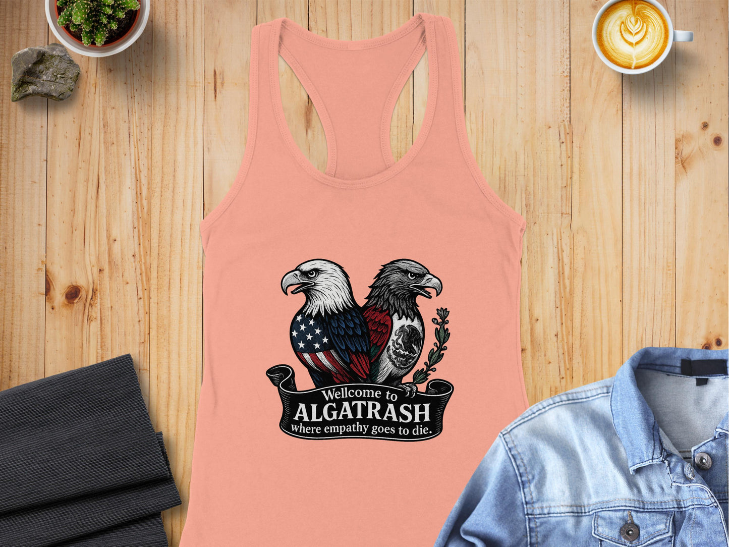 Welcome to AlgaTrash Eagle Artwork Tank Top product