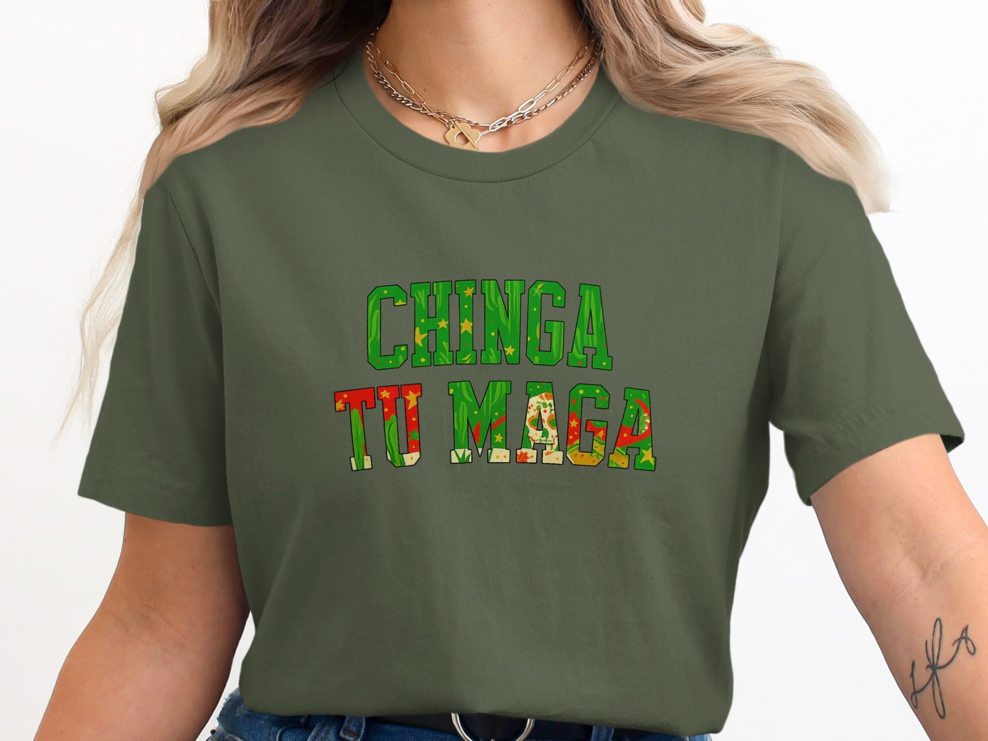 Bold Graphic Chinga Tu Maga Statement T-shirt product