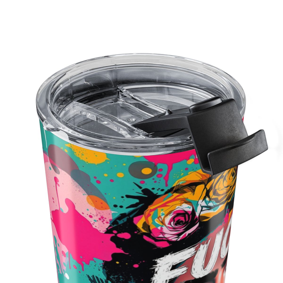 Colorful Floral and Abstract Design Tumbler Cup