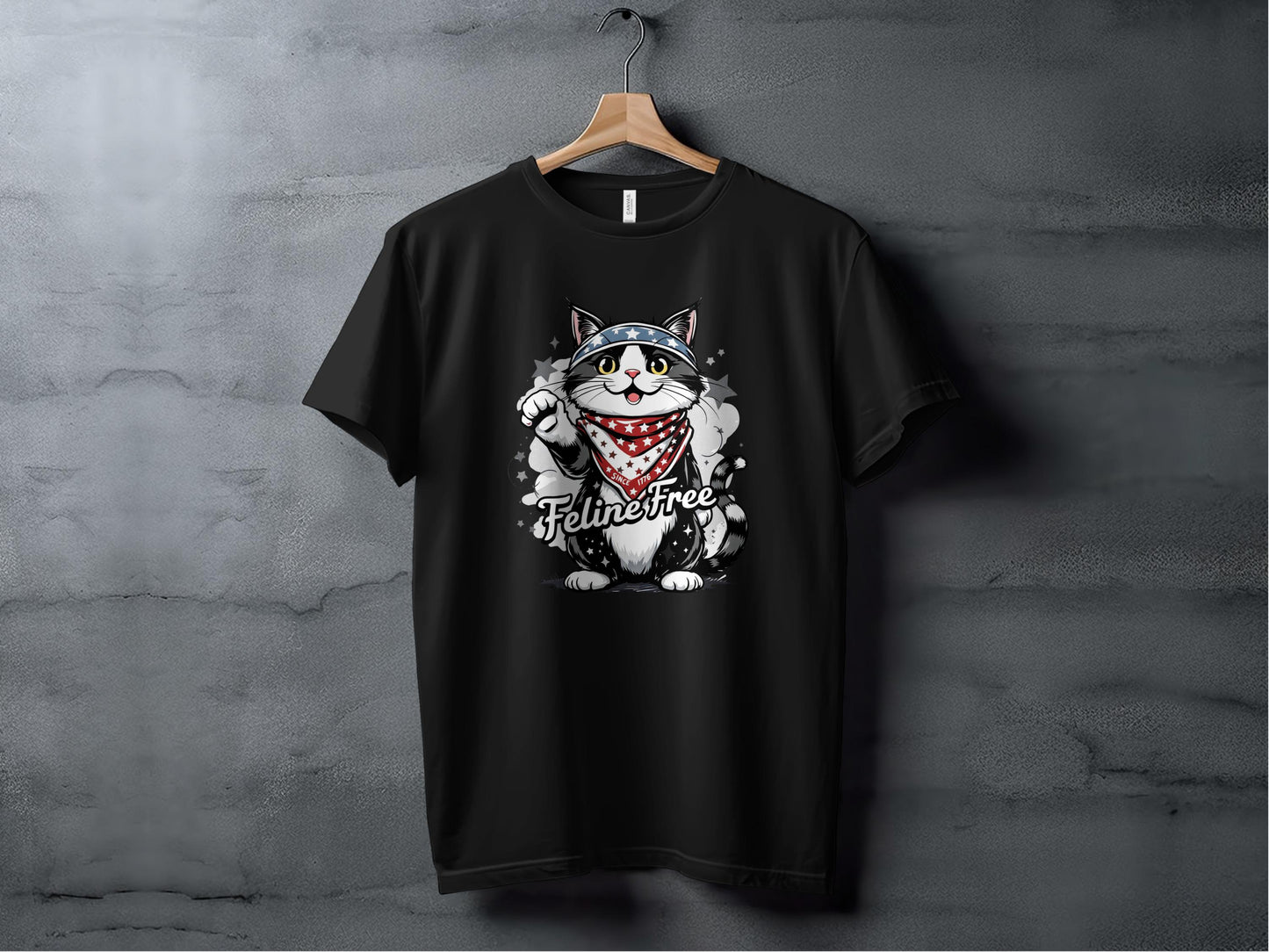 Feline Free Cat Graphic Tee Shirt Trendy Apparel product