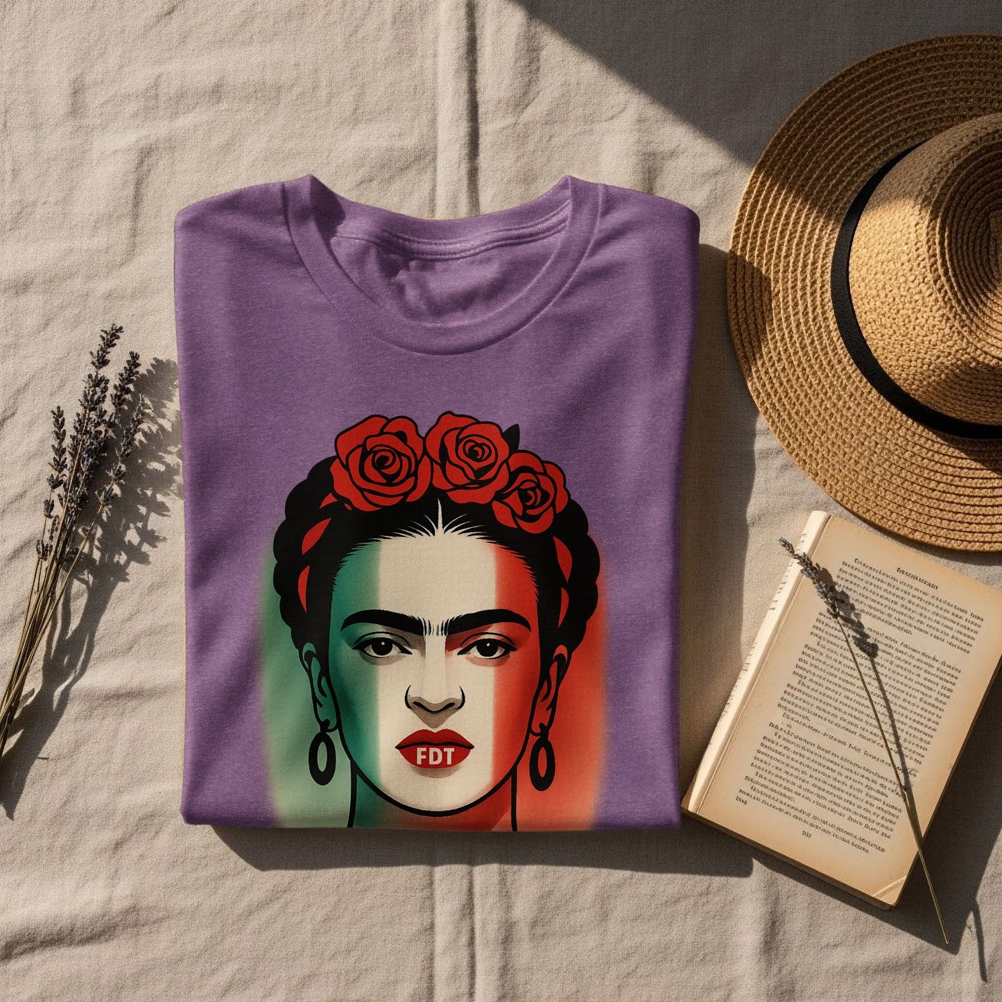 Colorful Artistic Portrait on Purple Unisex Shirt product