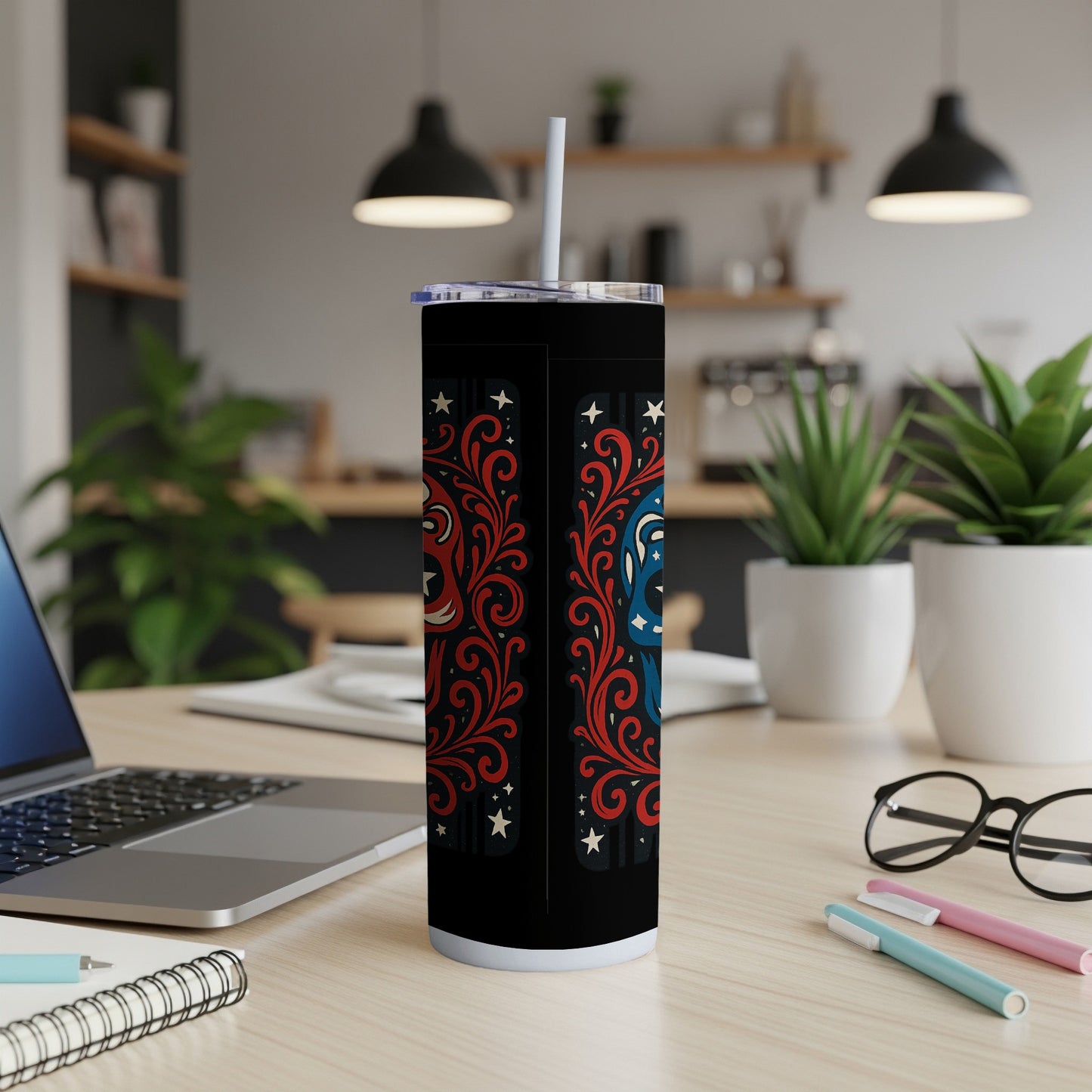Patriotic Floral Stars and Stripes Tumbler product