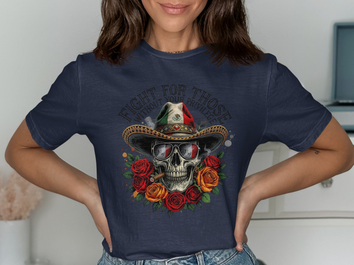 Fight For Those Skull With Bandana T-Shirt product