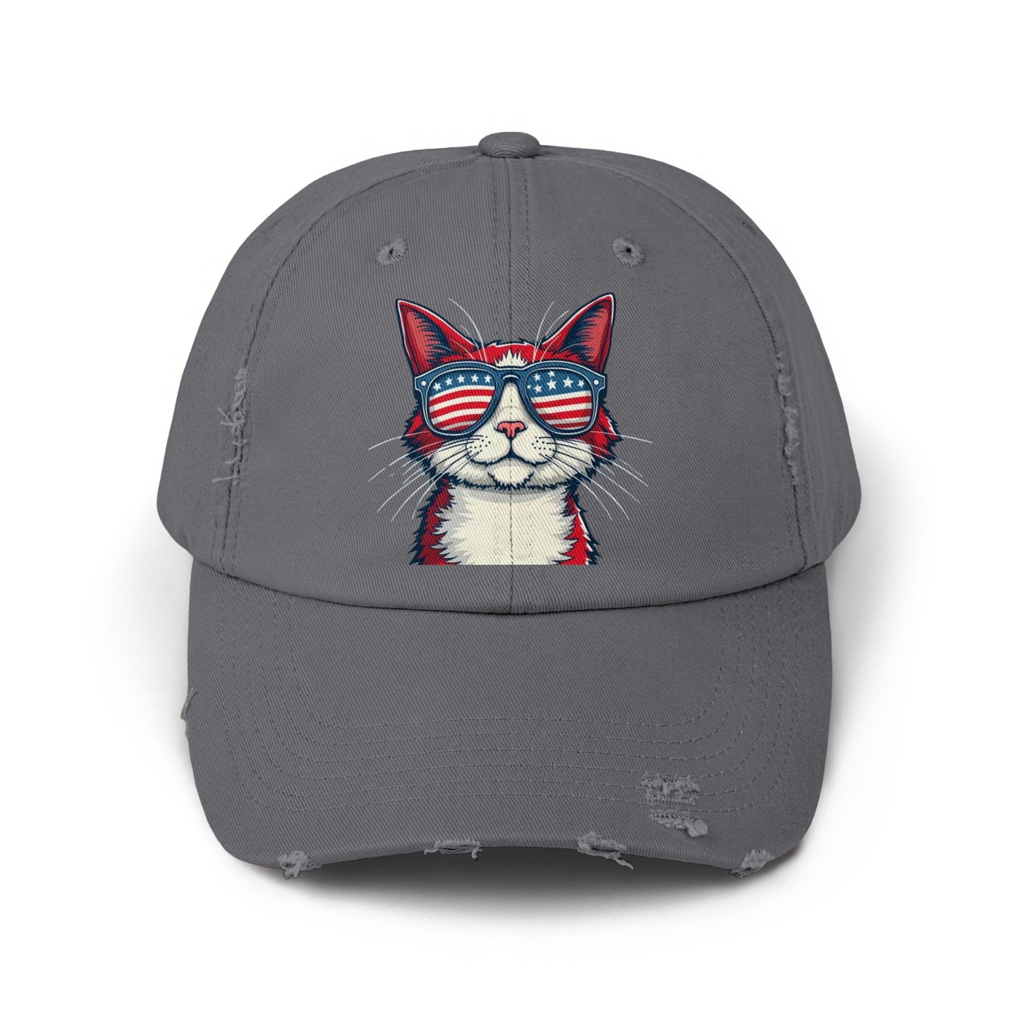 Cool Cat with Sunglasses on Gray Baseball Cap product type