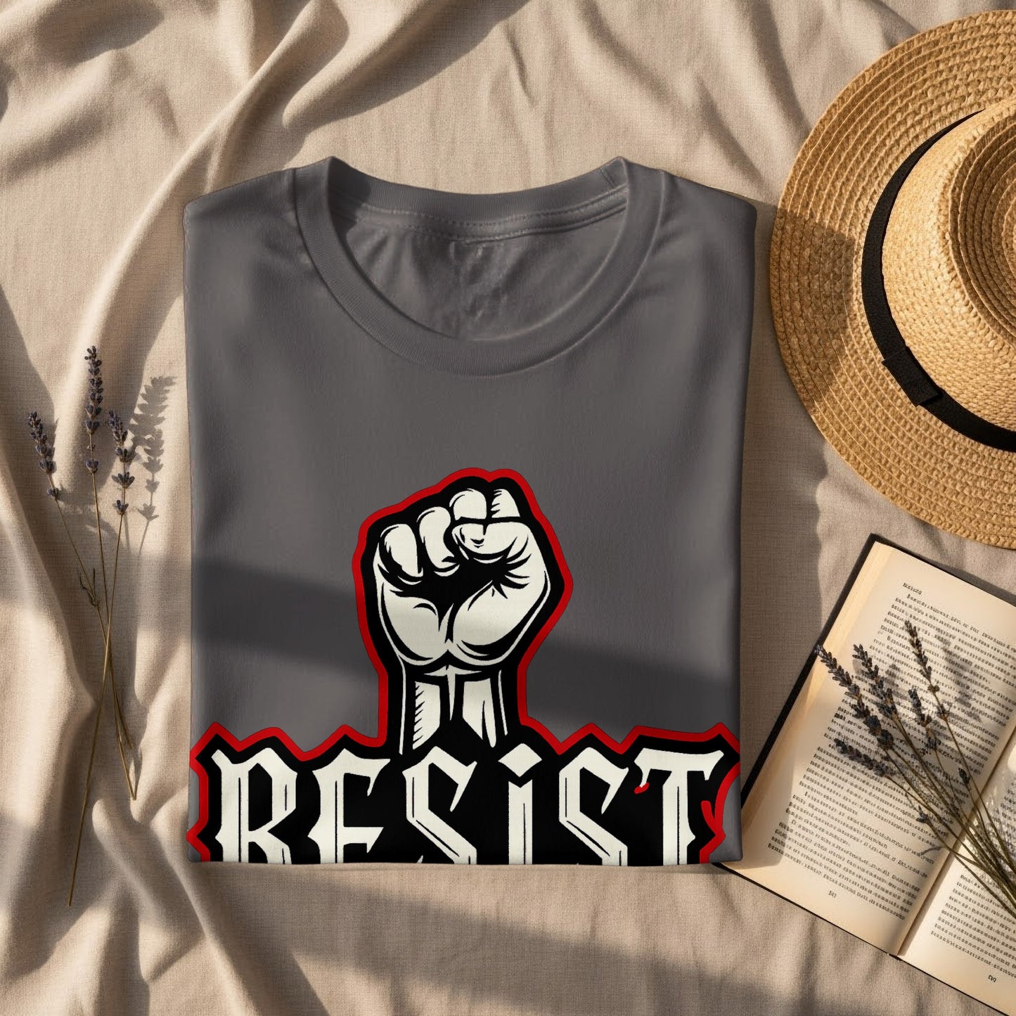 Resist Graphic Print T-Shirt Strong Fist Design product