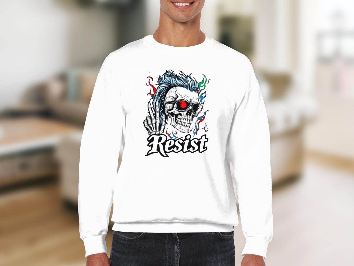 Resist Skeleton Print Graphic Sweatshirt product type