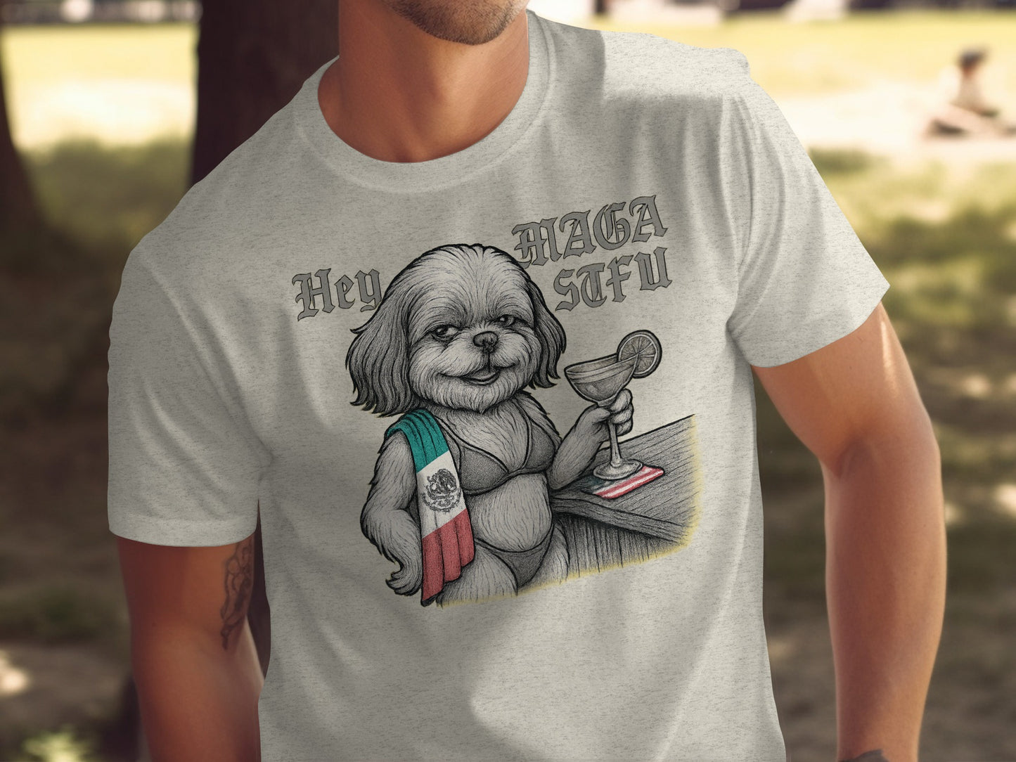 Hey Maga Sifu Dog with Drink Graphic T-shirt product