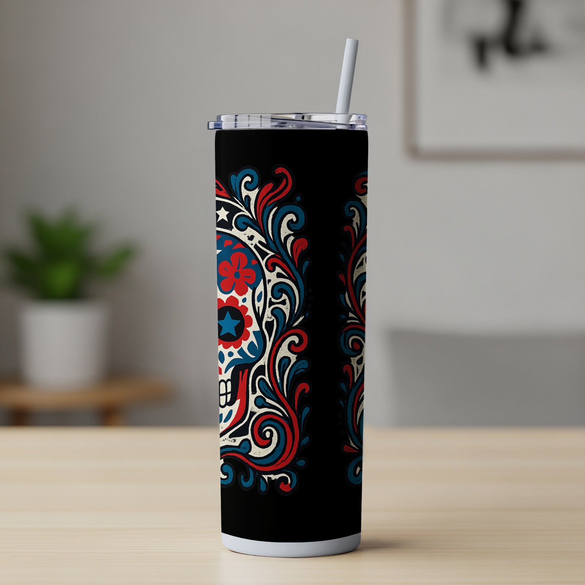 Colorful Sugar Skull Design Tumbler Cup product