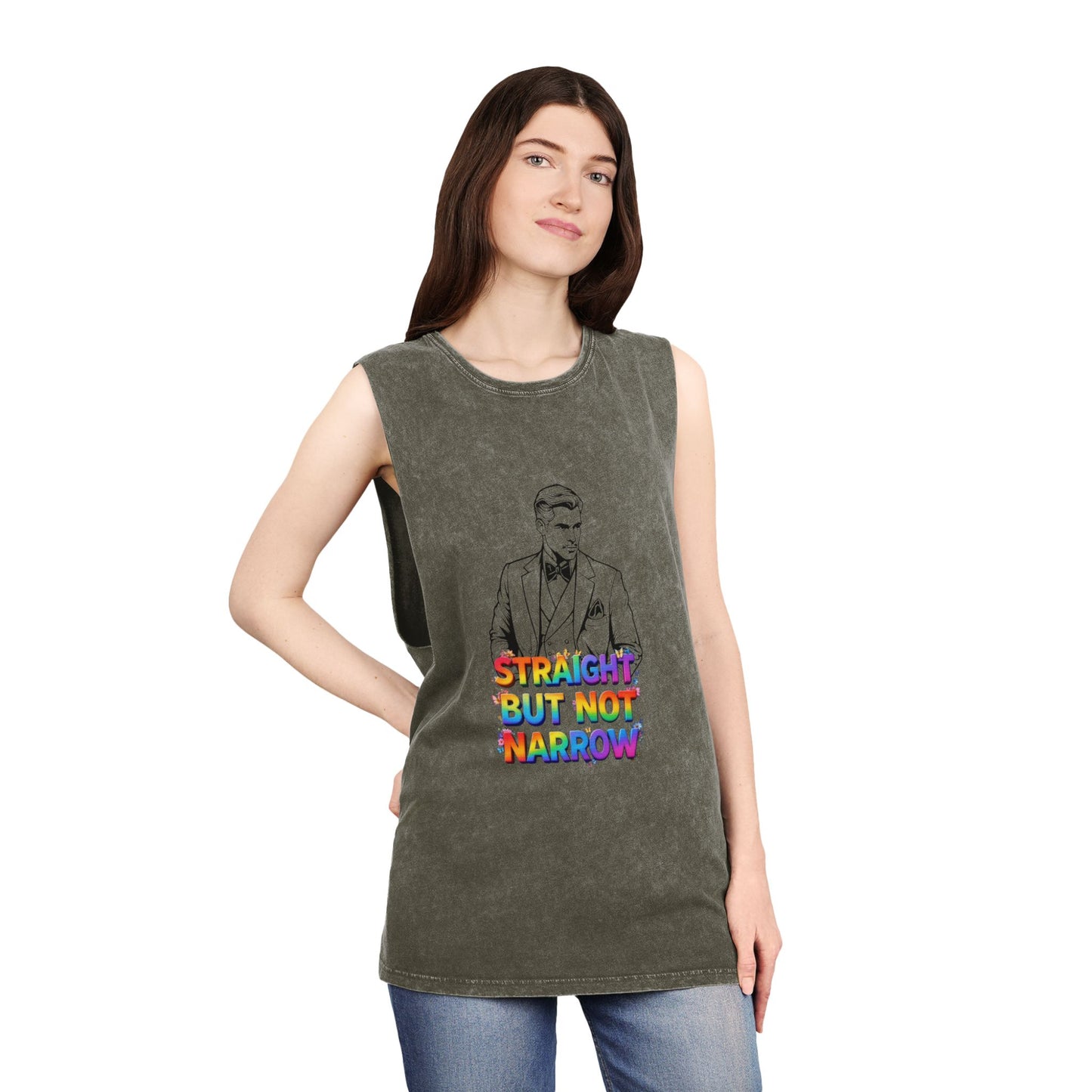 Straight But Not Narrow Stonewash Tank Top - Unisex Pride Apparel