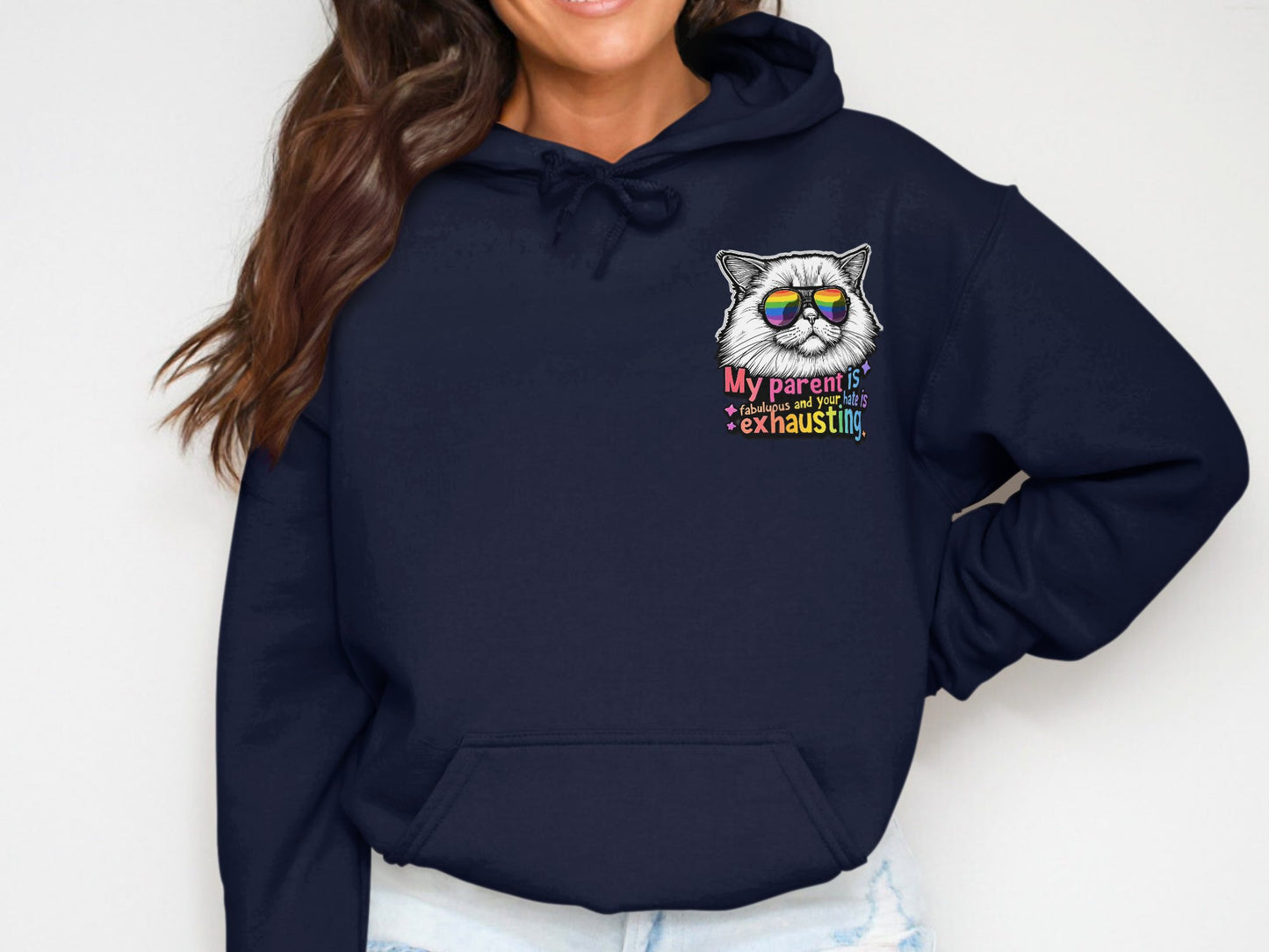 My Parents Are Exhausting Cat Hoodie product type