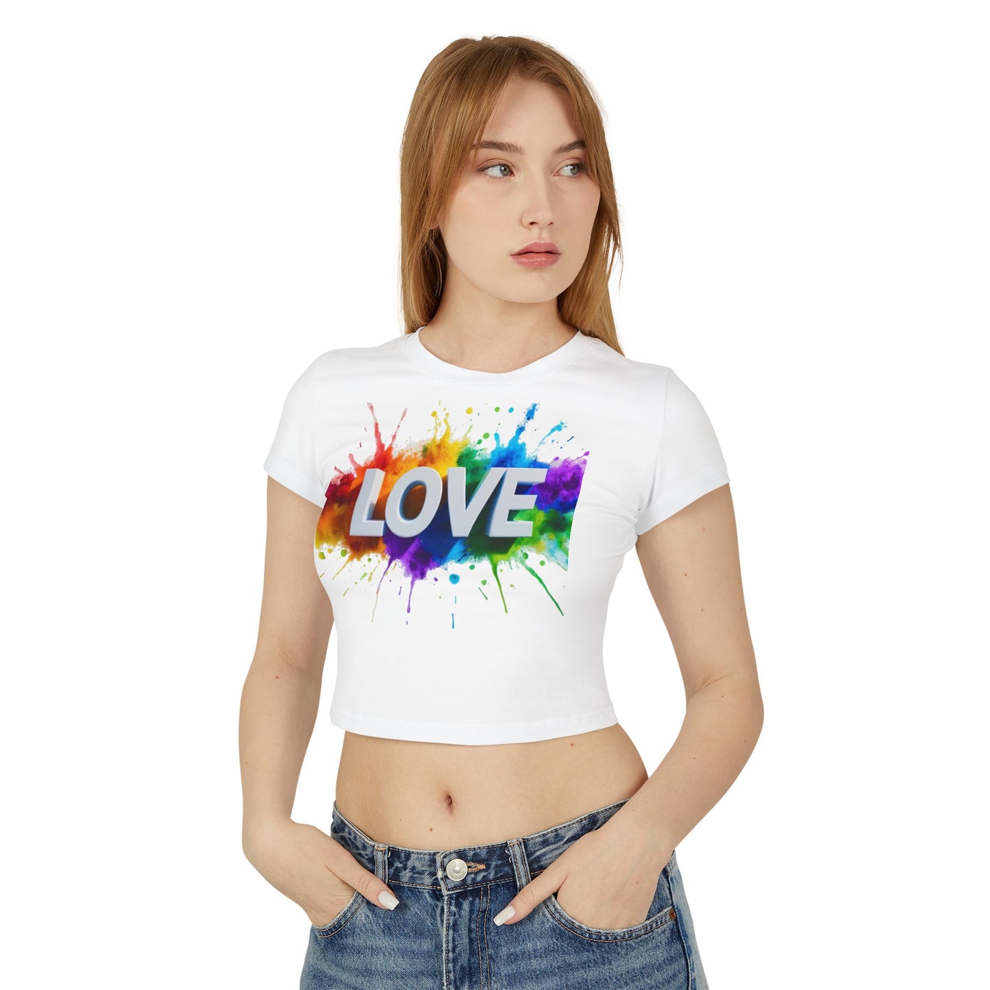 Pride baby tee Colorful Love Women's Baby Tee - Pride and Positivity