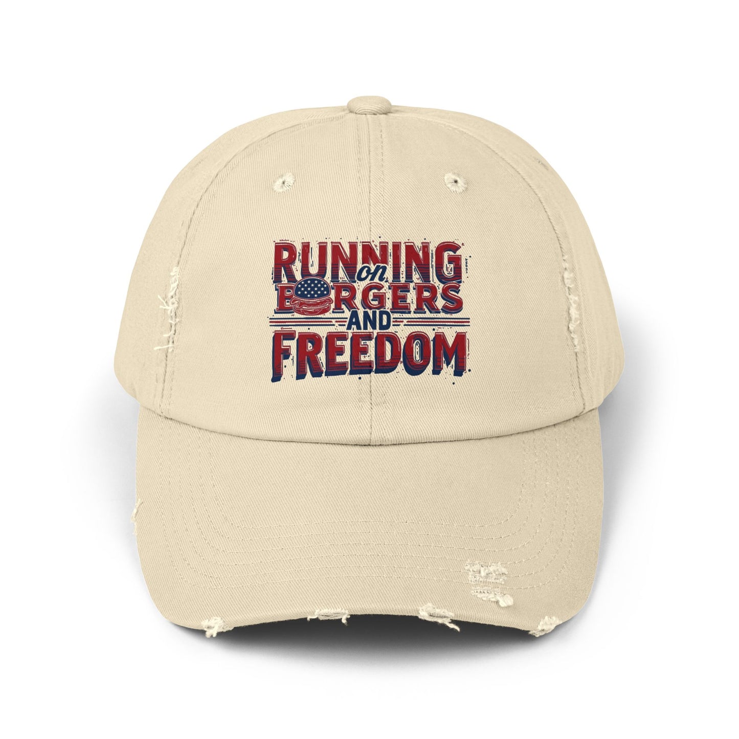 Unisex Distressed Cap - Running for Freedom Vintage Style Hat