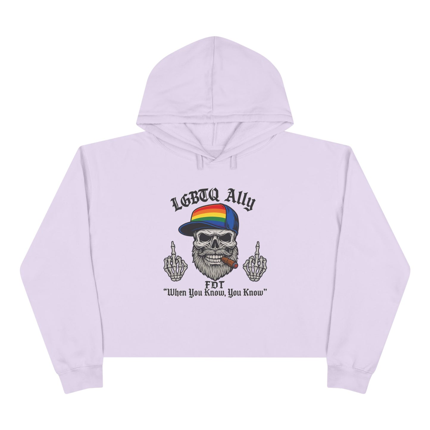 LGBTQ Pride Cat Lover's Crop Hoodie, Funny Hoodie, Gift for Cat Dads, Casual Streetwear, Cozy Hoodie for Pet Owners