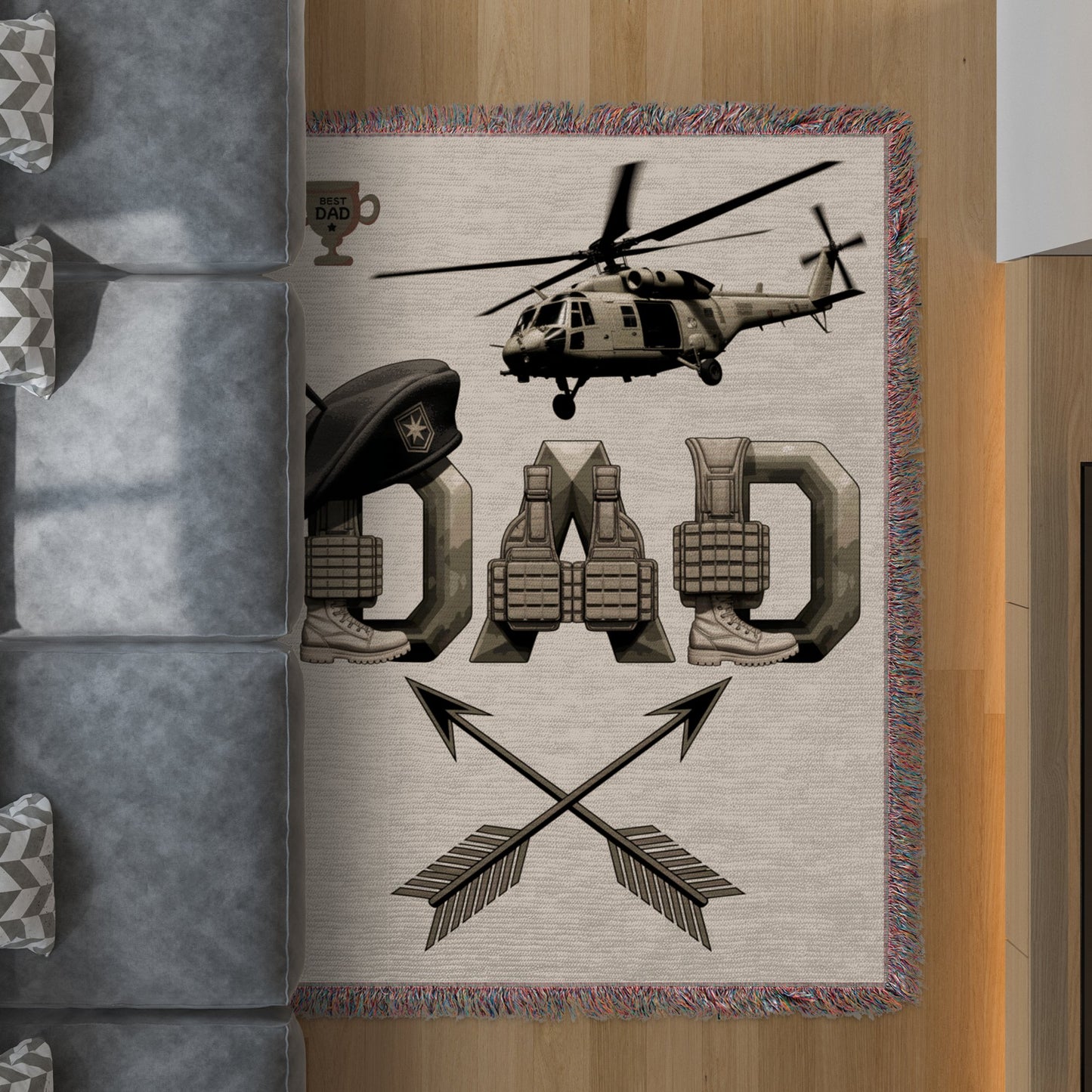 Best Dad Helicopter Military Print Carpet product
