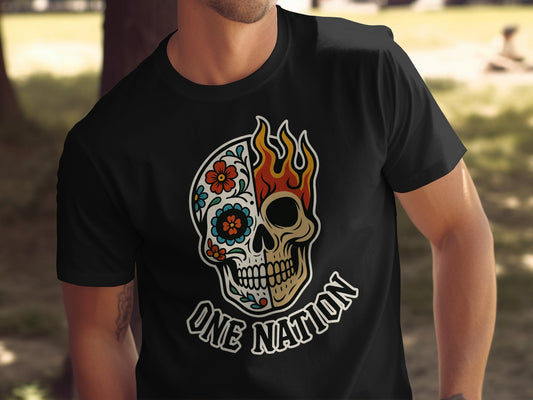 One Nation Skull Graphic Design T-shirt product type