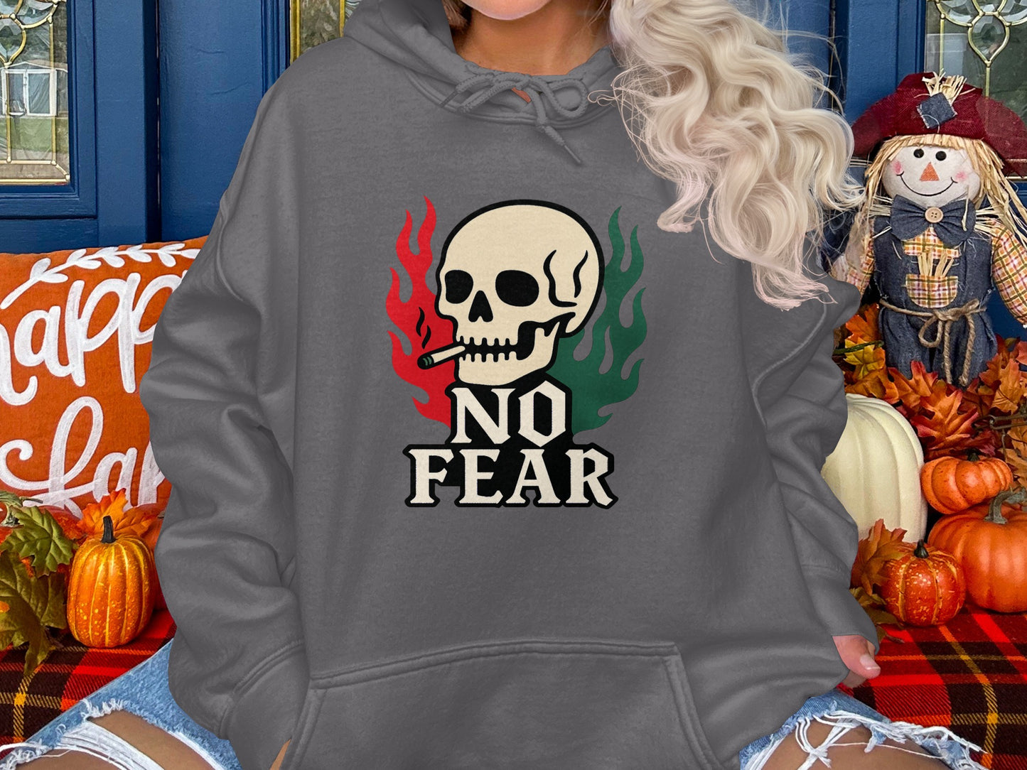 No Fear Skull Graphic Oversized Hoodie product