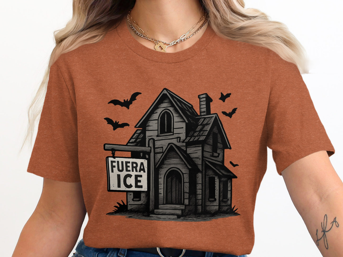Spooky Haunted House Design Graphic Tee product