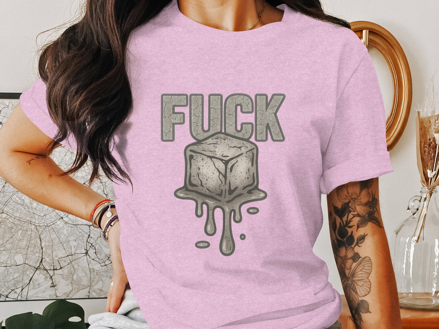 Cool Melting Ice Cube Graphic Tees T-Shirt product