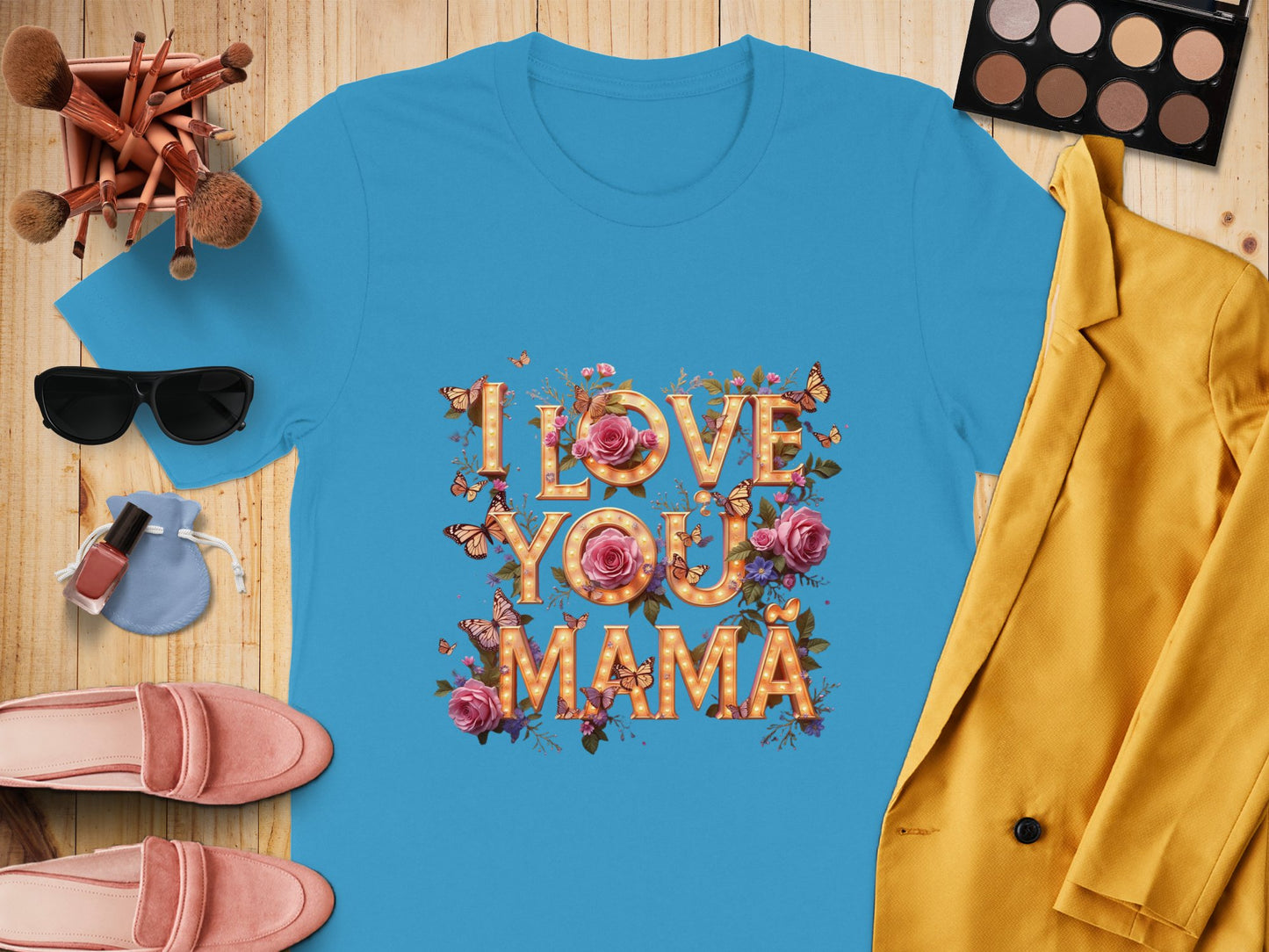 I Love You Mama Floral Graphic Women's T-Shirt Product