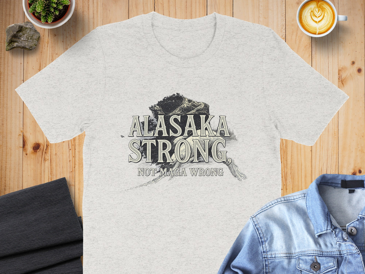 Unique Alaska Strong Statement Print T-Shirt product type