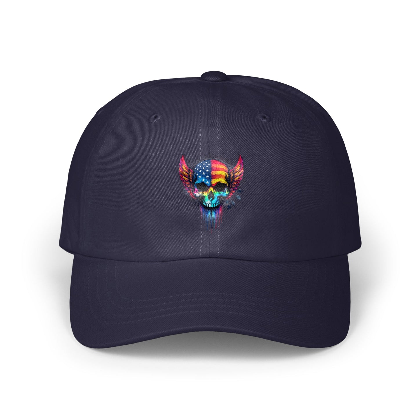Skull with Wings and USA Flag Design Cap product
