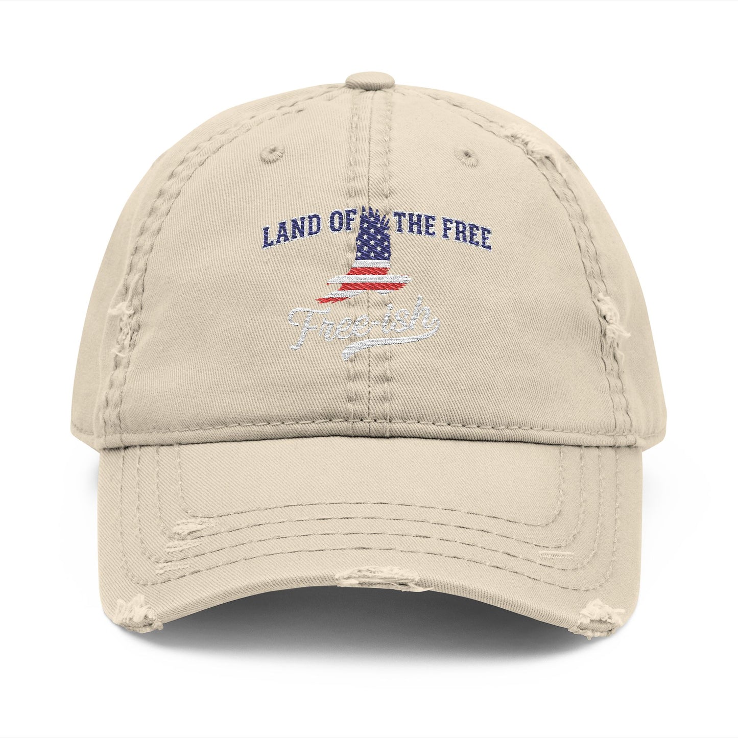 4th of July Hat Distressed Cat Dad Hat with Embroidery | Casual Fashion, Gifts for Cat Lovers, Outdoor Style, Father's Day, Everyday Wear