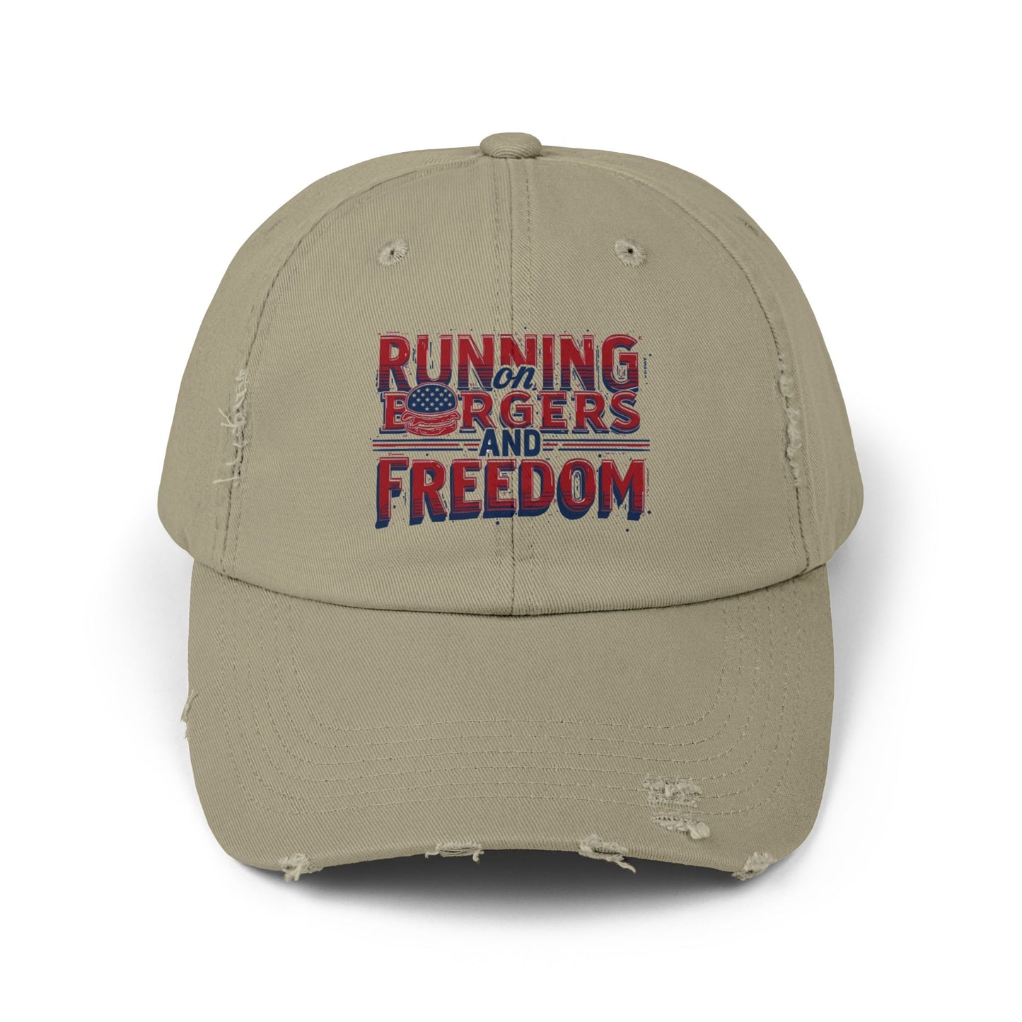 Unisex Distressed Cap - Running for Freedom Vintage Style Hat