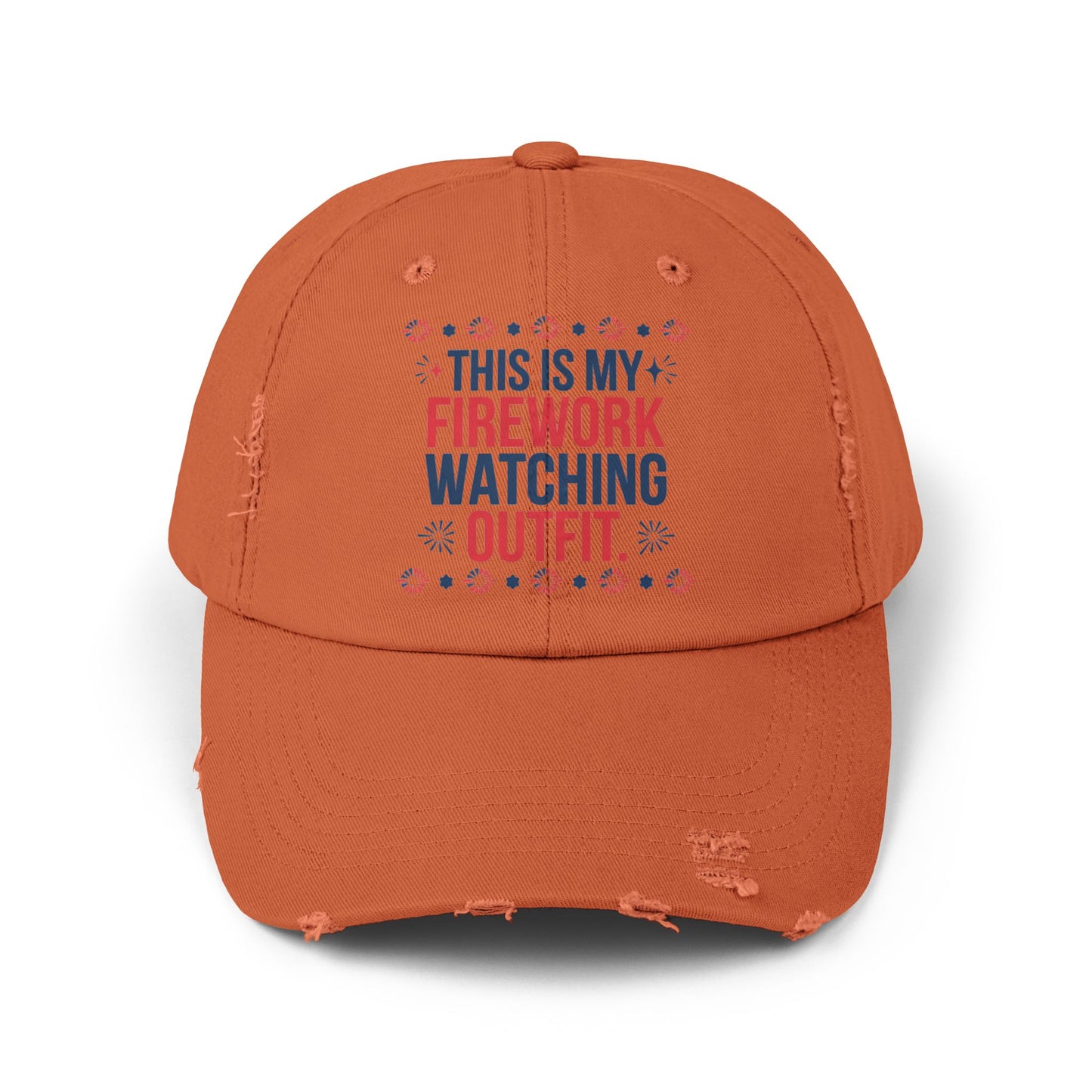 Firework Watching Cap - Unisex Distressed Hat for Celebrations