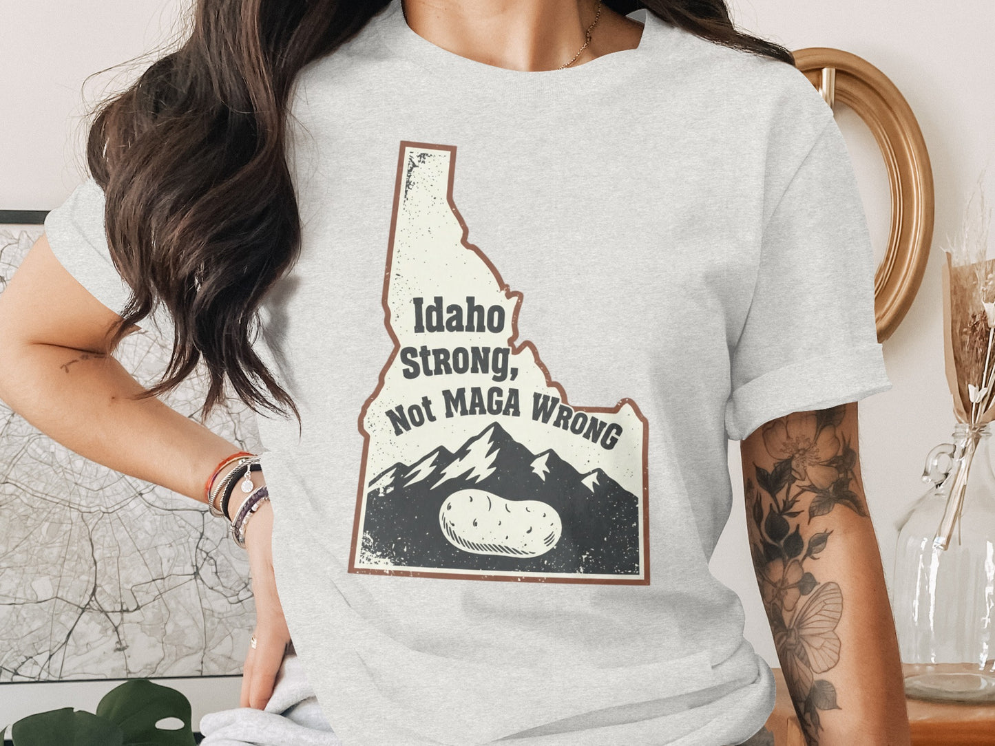 Idaho Strong Not MAGA Wrong Graphic T-Shirt product
