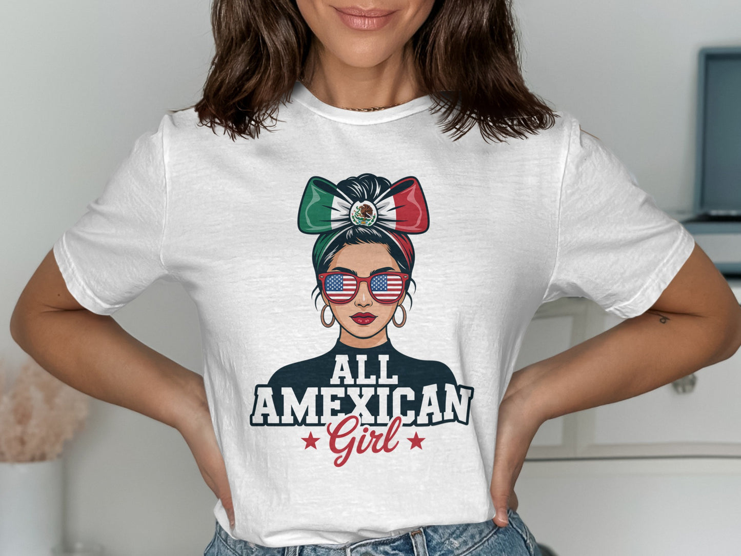 Patriotic All American Girl Graphic T-Shirt product
