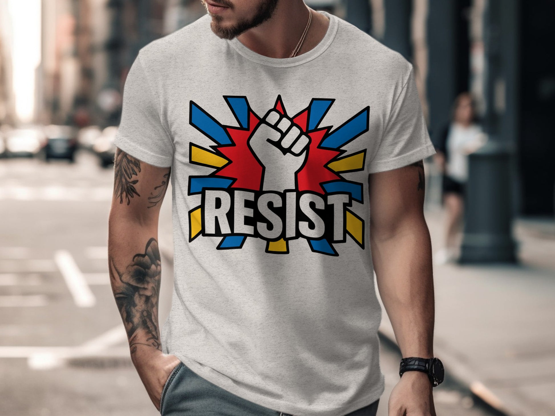 Resist Fist Art Graphic Design T-Shirt product