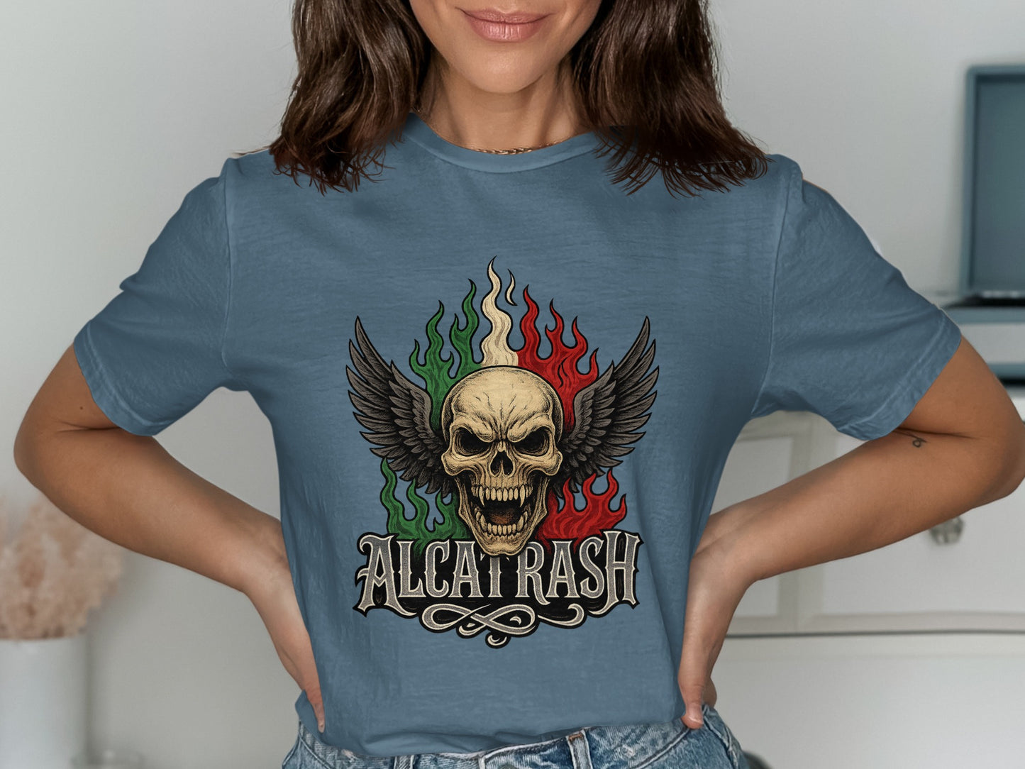 Alcatrash Skull with Wings Graphic Design T-Shirt product